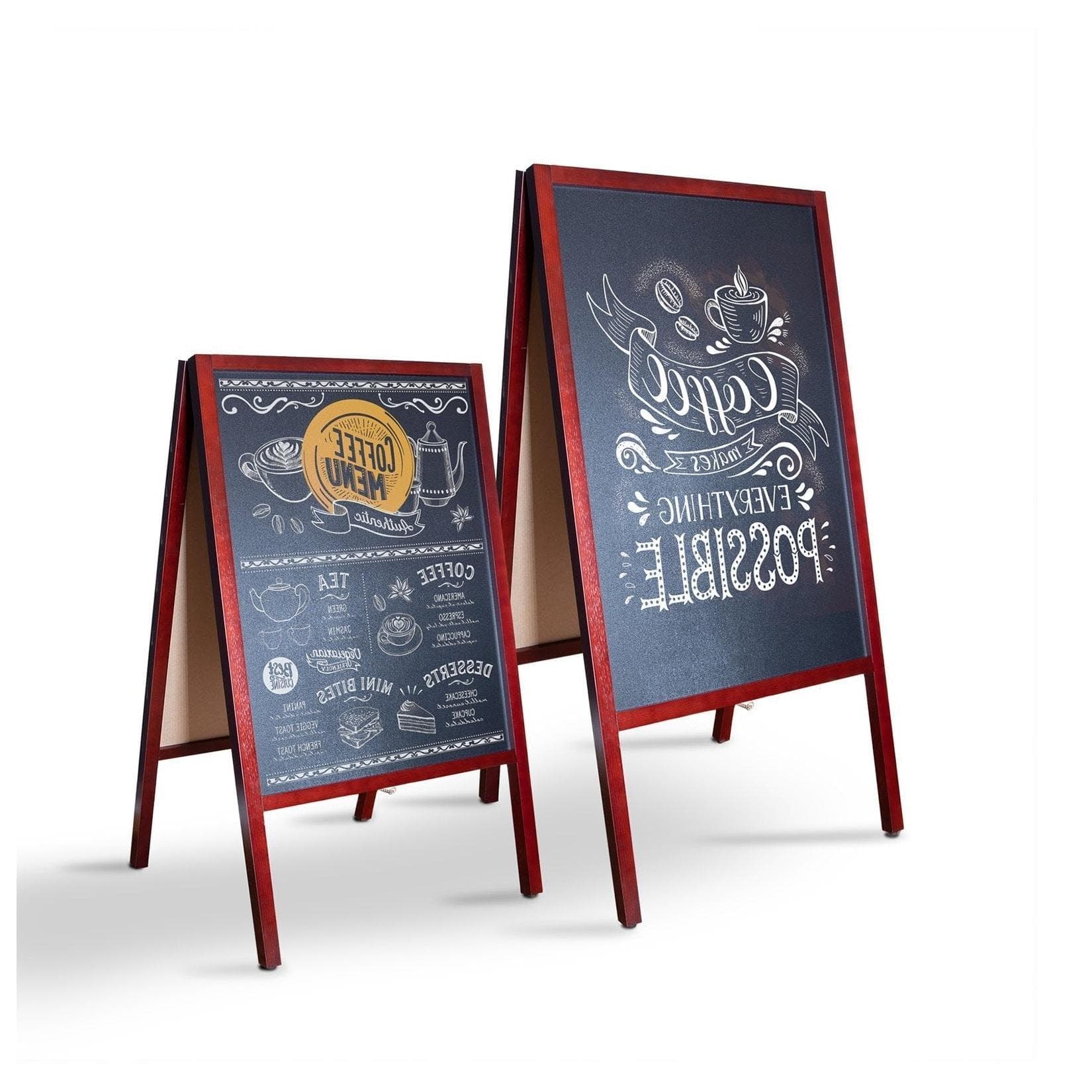 Office Marshal Kundenstopper Kreidetafel Holzrahmen Braun