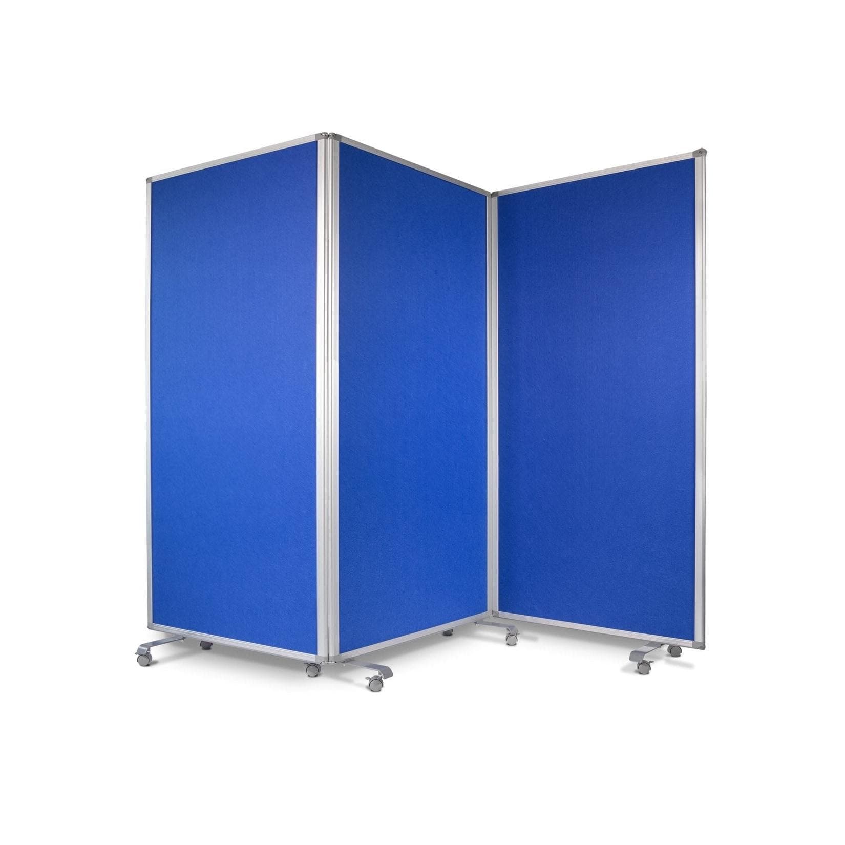 Office Marshal 3-teilige Filz-Stellwand Blau Faltbar