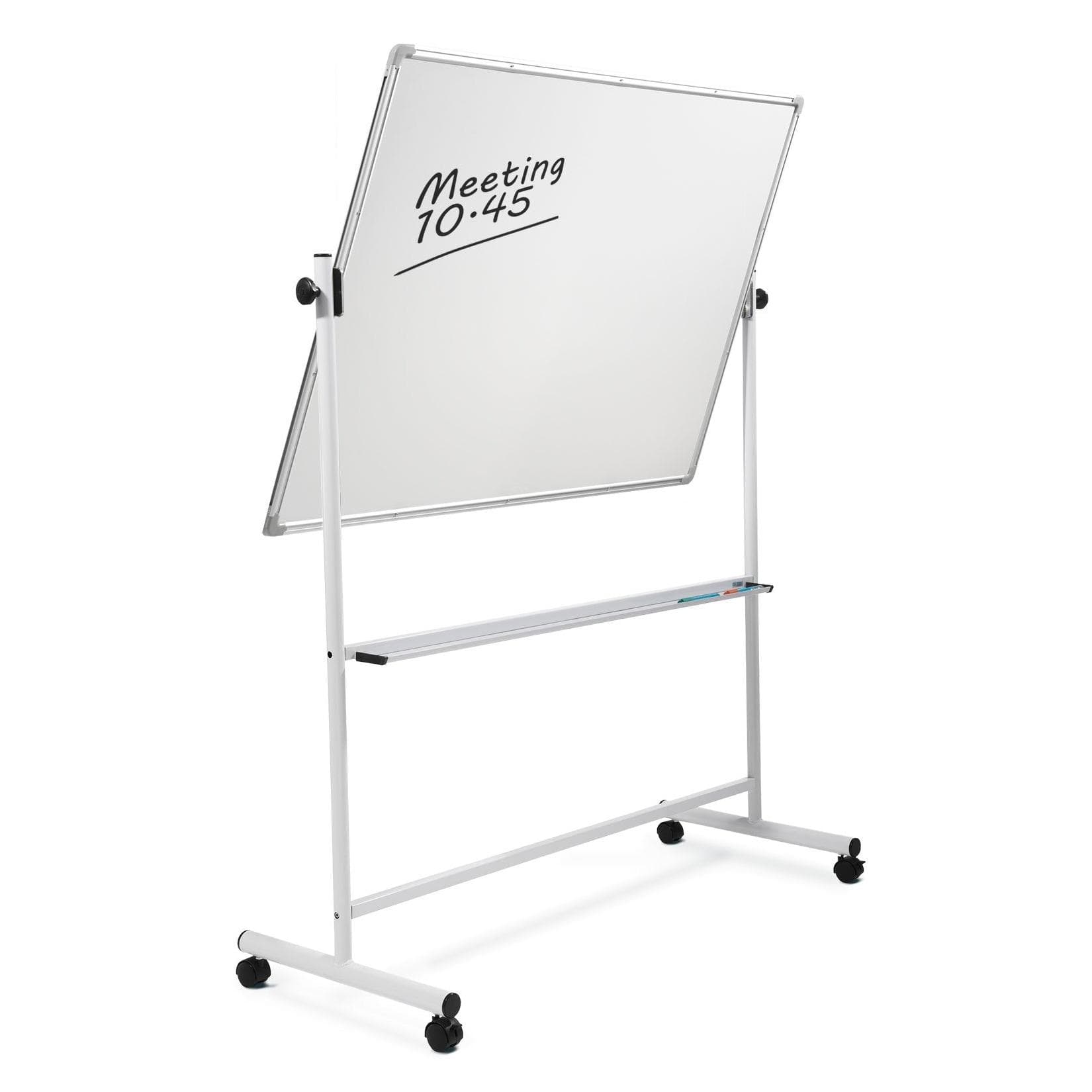 Master of Boards Whiteboard emailliert Mobil & drehbar Weiss