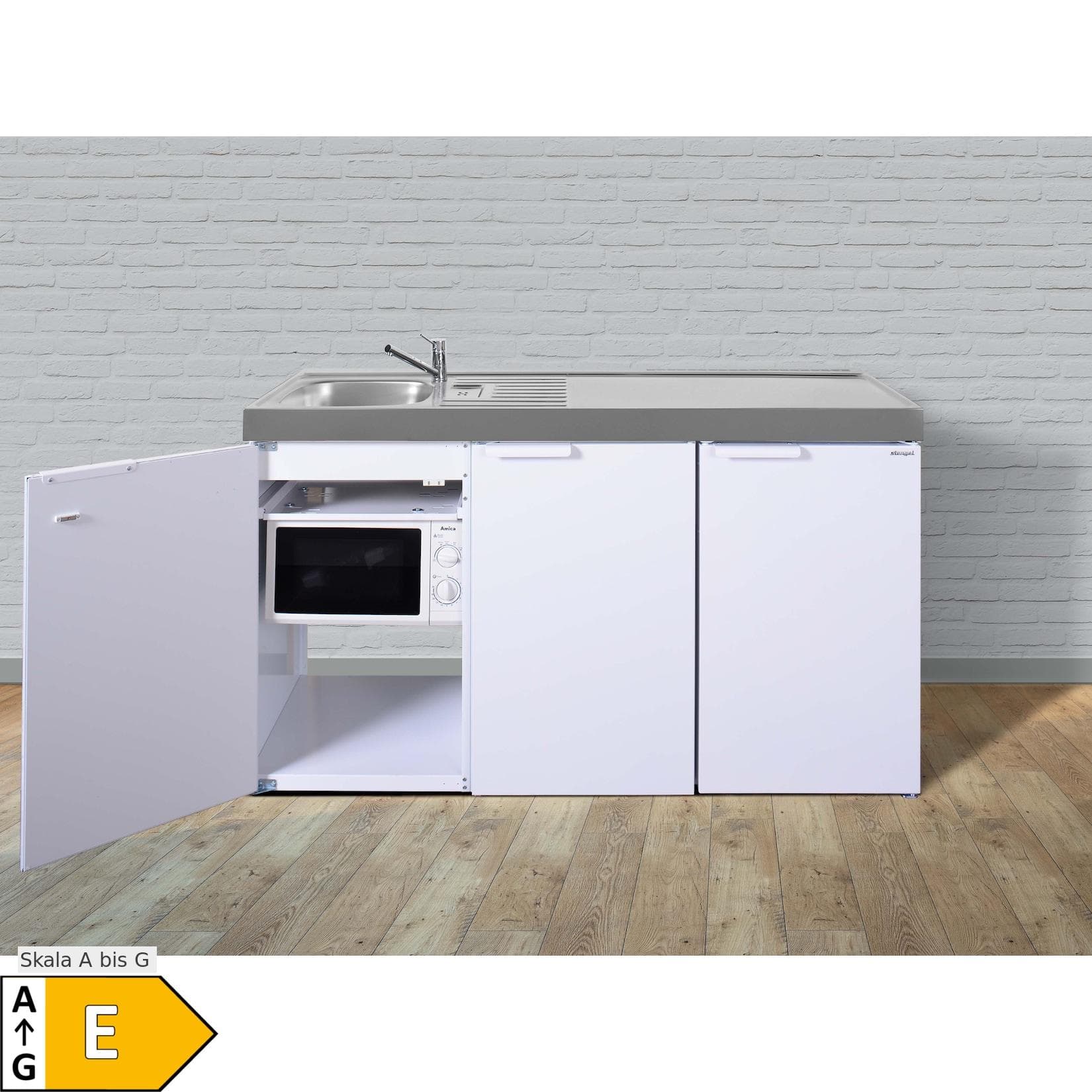 Stengel Küchen Kitchenline MKM 150 weiß - Mini-Metallküche