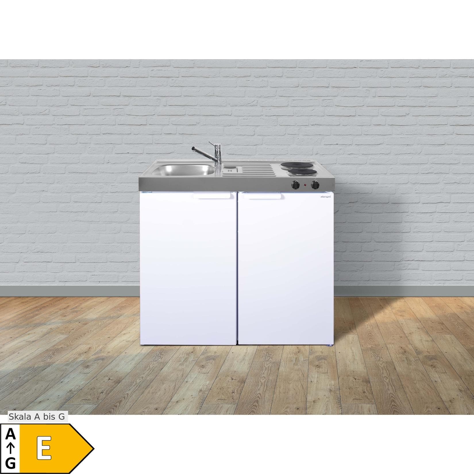 Stengel Küchen Kitchenline MK 100 weiß Elektrokochfeld rechts