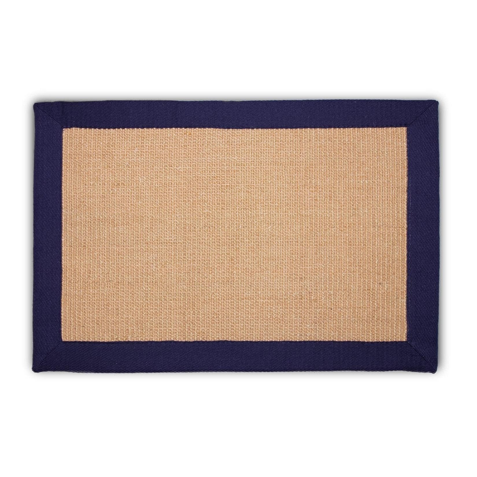 Karat Sisal-Kratzteppich Amazonas Natur Bordüre Jeans / Denim