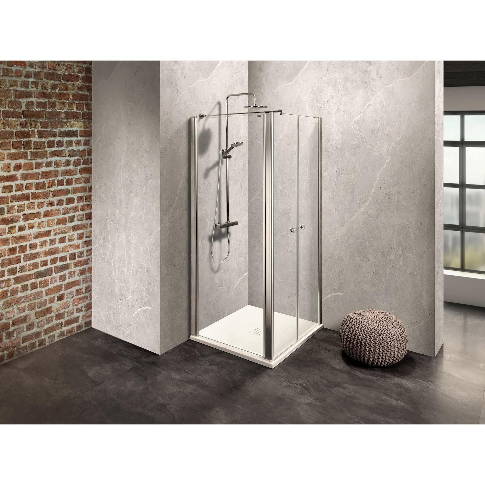 Dusbad Duschkabine Vital 2 zweiteilige Pendeltür rechts und Seitenwand links 825mm rechts 800mm