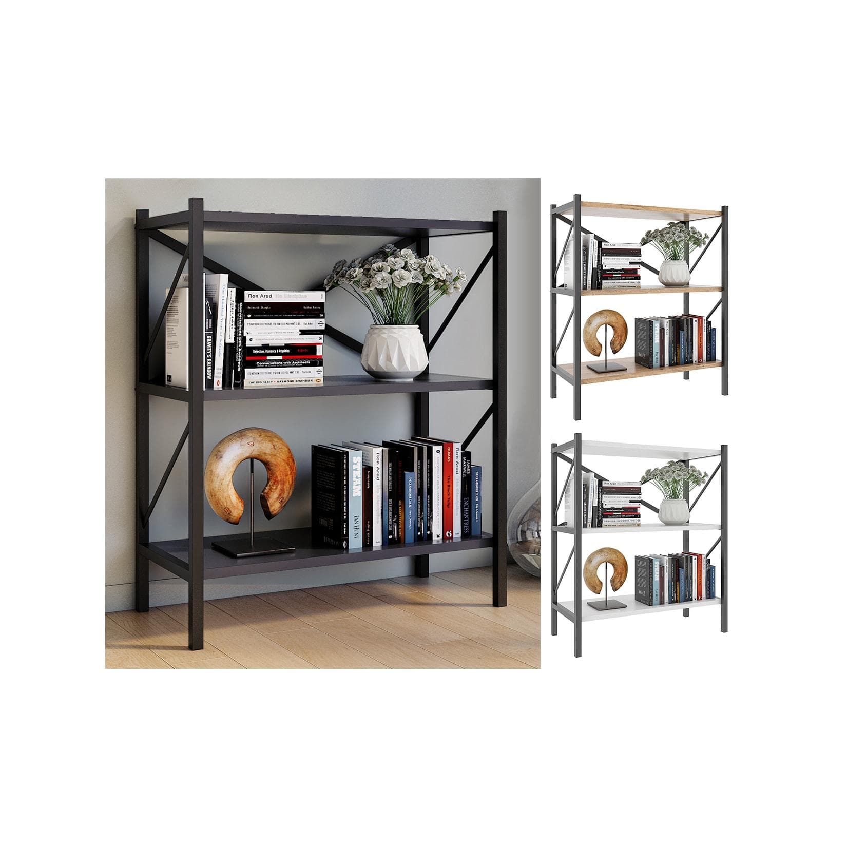 VCM Standregal Insasi Weiß Industrial Design 2 Fächer