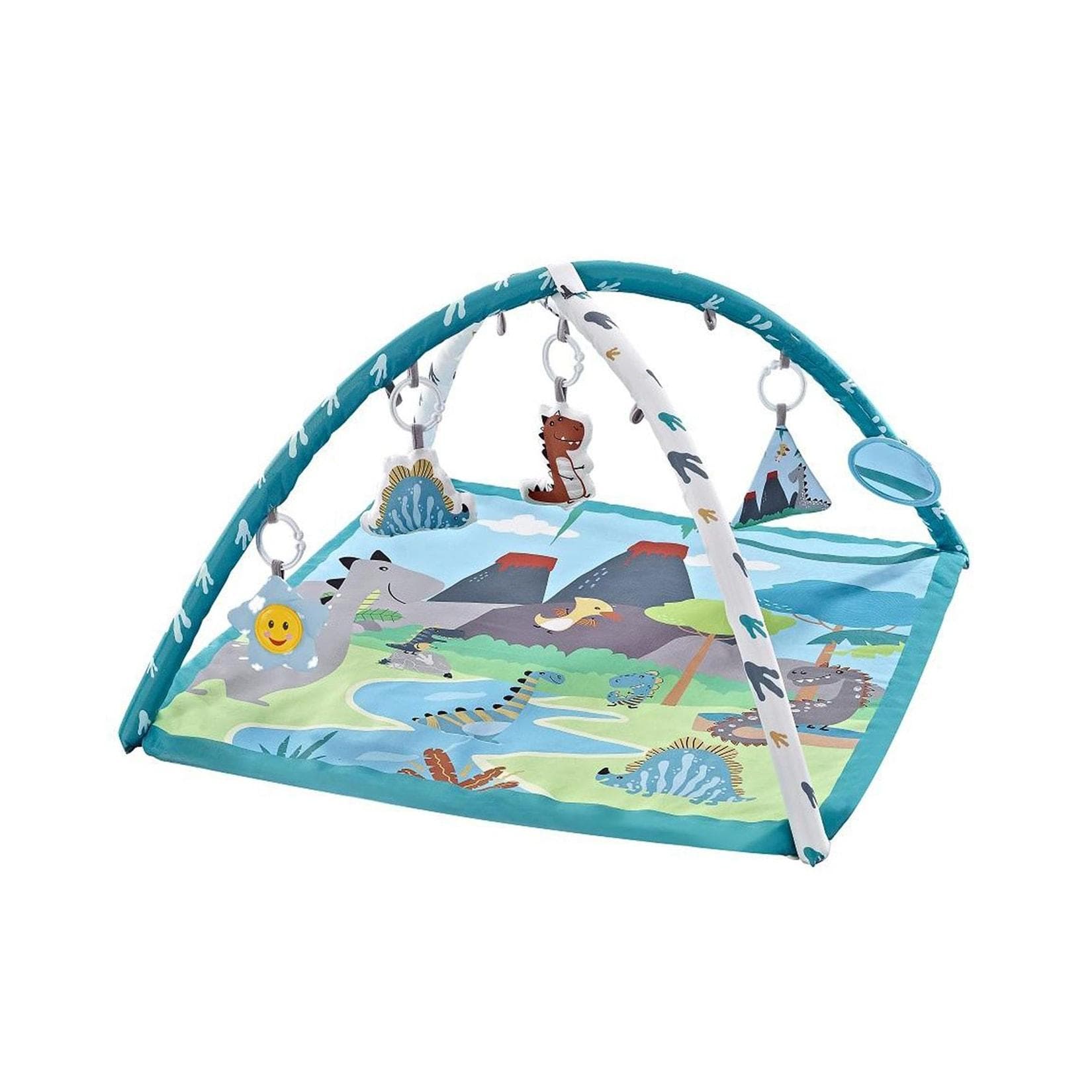 Chipolino Spielbogen Tiere mit Musikfunktion und 5 Hängespielzeugen - Krabbeldecke türkis