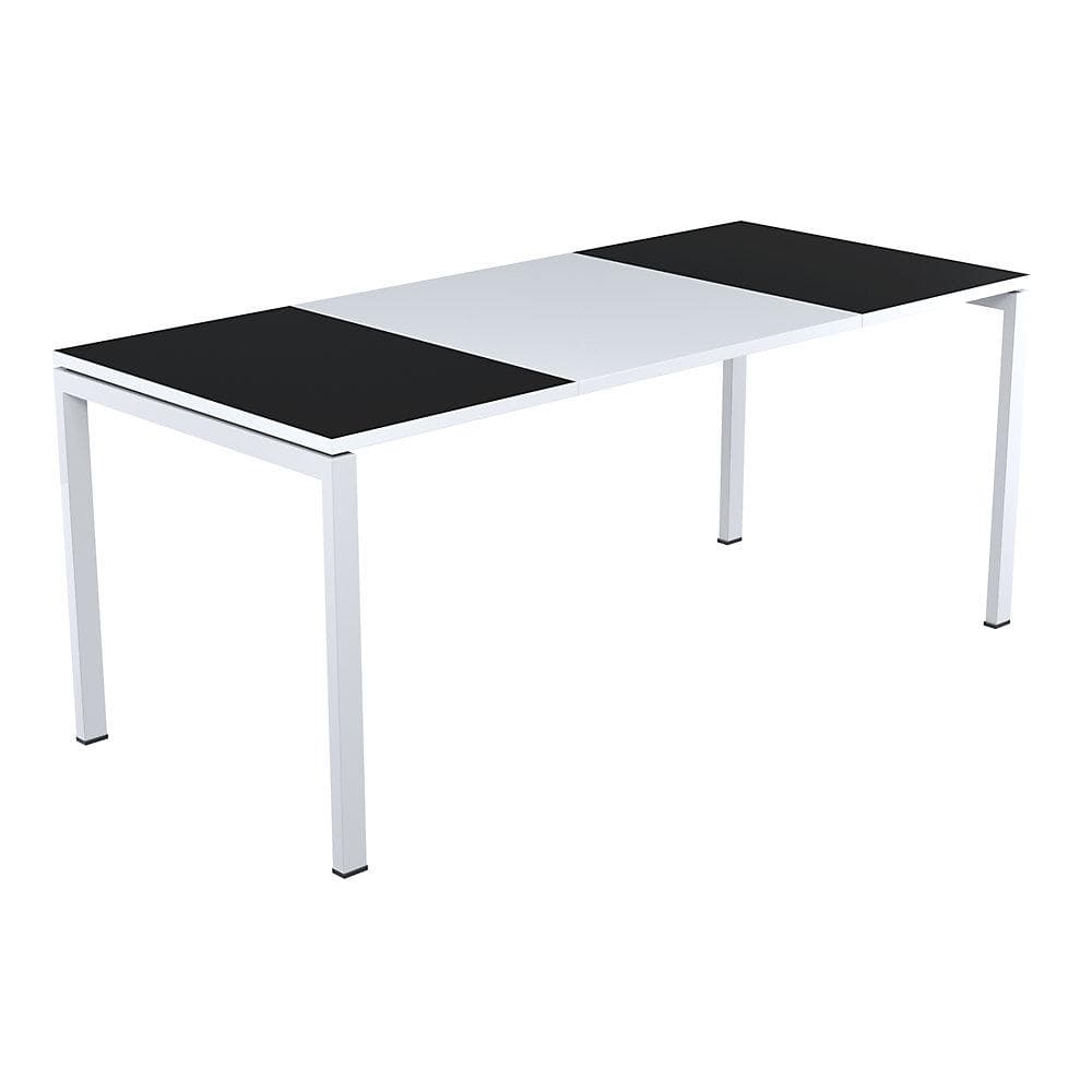 easyDesk Schreibtisch Schwarz/Weiß mit Stahlgestell