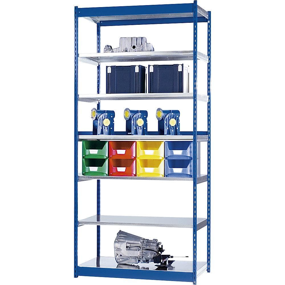 hofe Stabil-Steckregal Einseitig 3000 mm Blau/Verzinkt