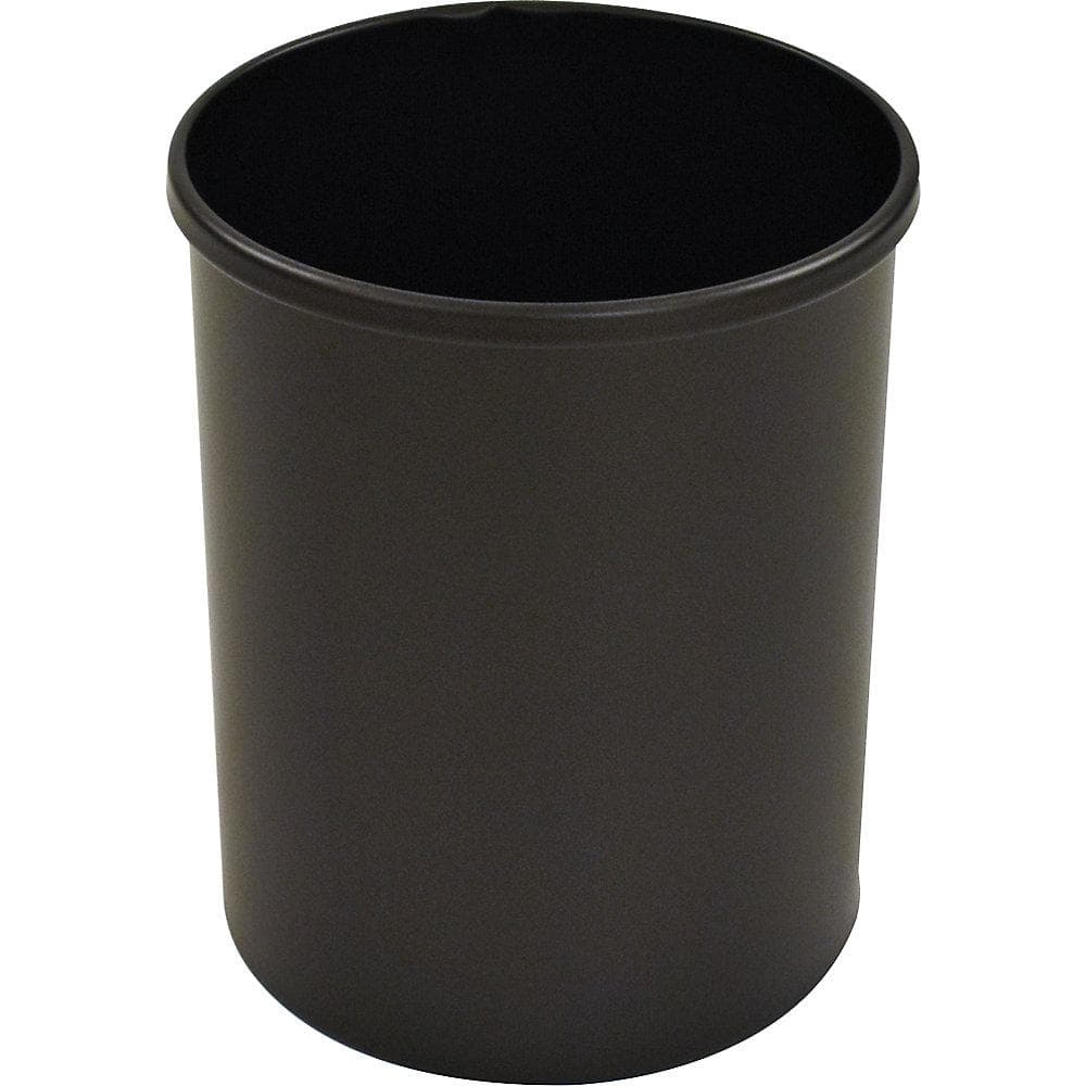 V-Part Runder Papierkorb Metall 15 Liter Schwarz
