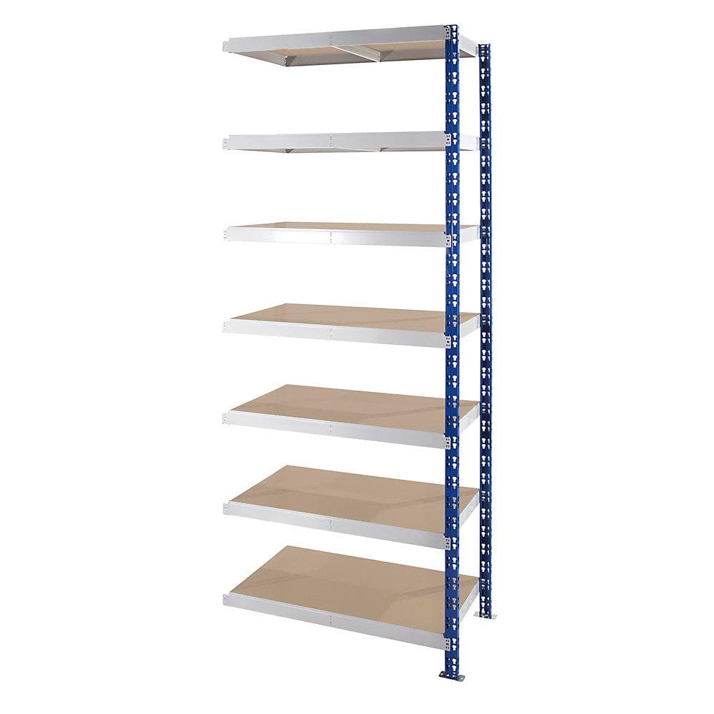 eurokraft basic Universal-Steckregal Stabil Spanplattenböden Blau