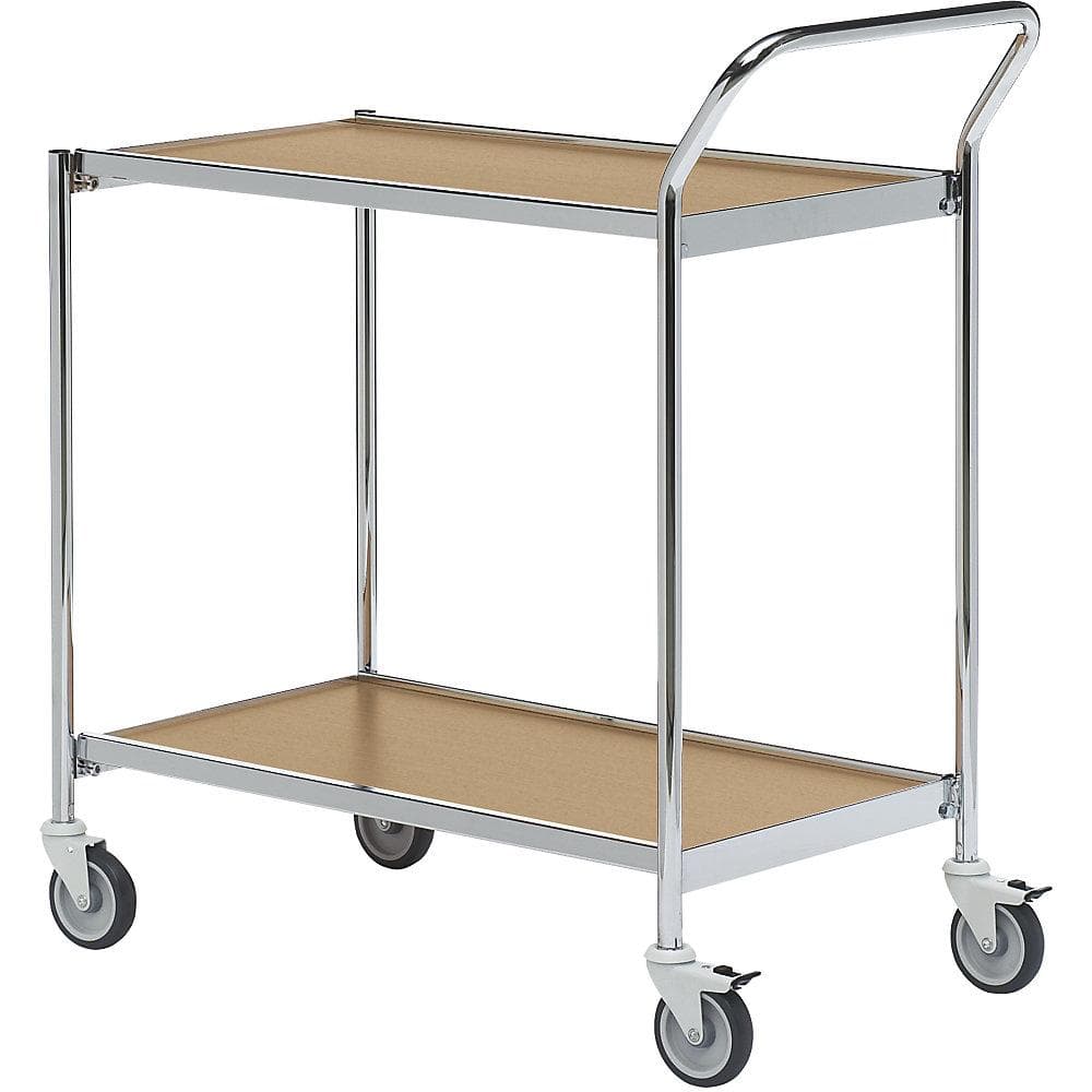 HelgeNyberg Tischwagen 2 Etagen Chrom Eiche