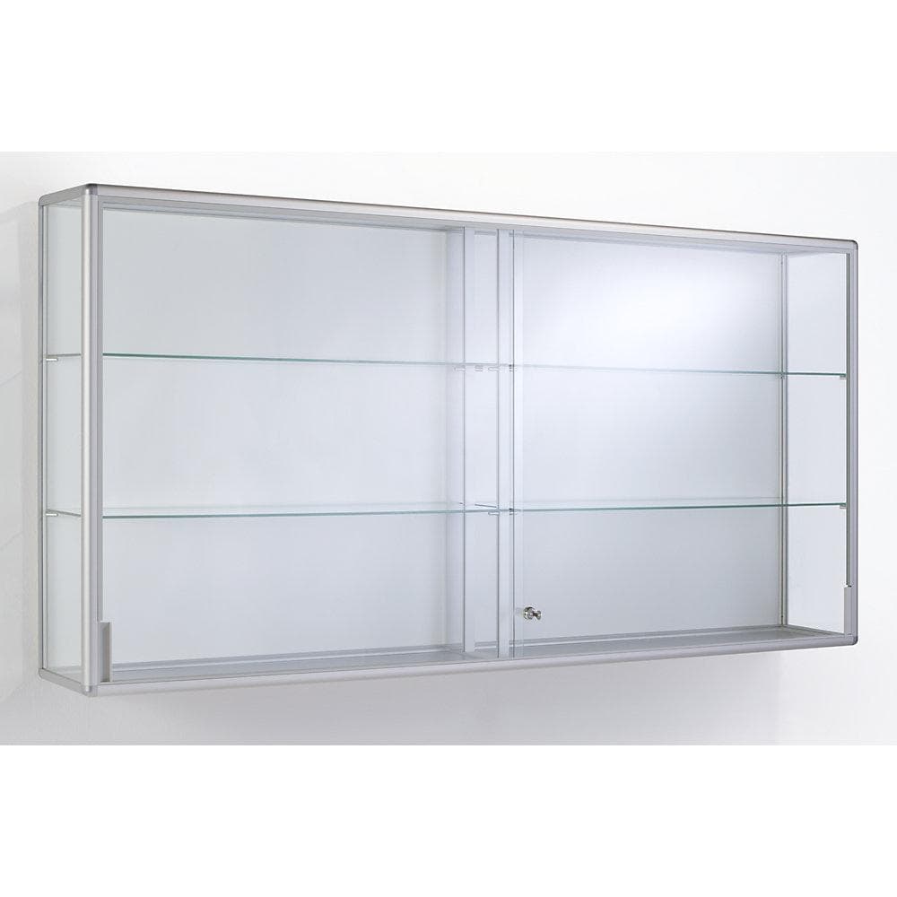 eurokraft pro Wandvitrine 1520 mm mit 2 Schiebetüren und Beleuchtung