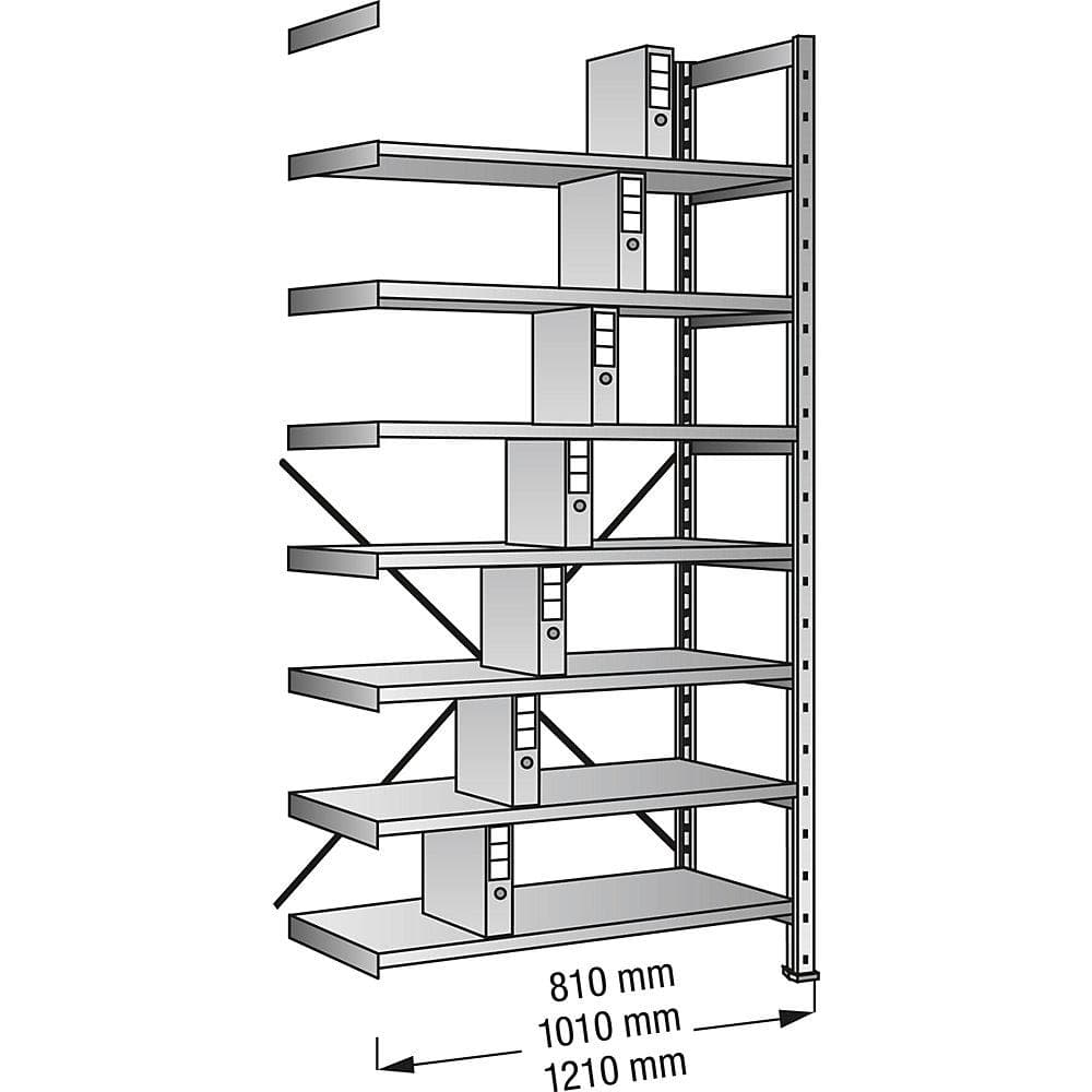 kaiserKraft Ordner- und Archiv-Steckregal verzinkt 2640 mm einseitig