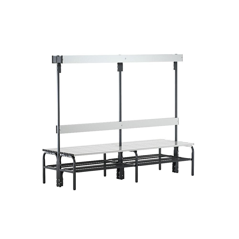 Sypro Umkleidebank mit Aluminiumleisten, 12 Haken, Schuhrost, Anthrazit