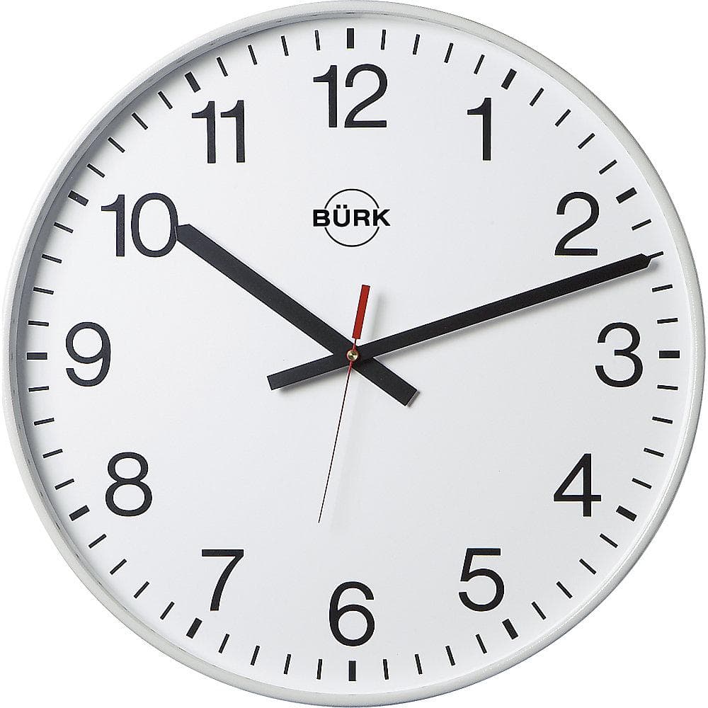 Kaiserkraft Wanduhr die Universelle Ø 400 mm Aluminium grauweiß