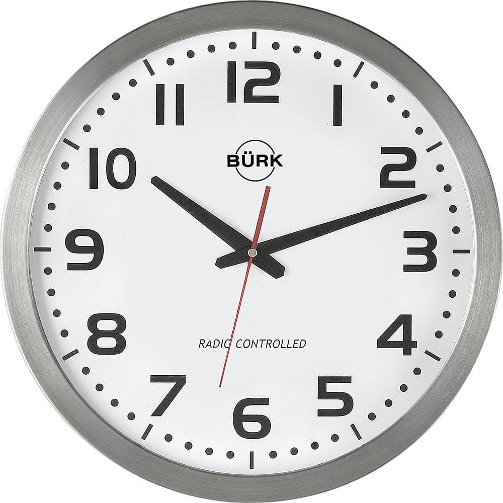 Kaiserkraft Wanduhr 400 mm Edelstahl gebürstet Quarz