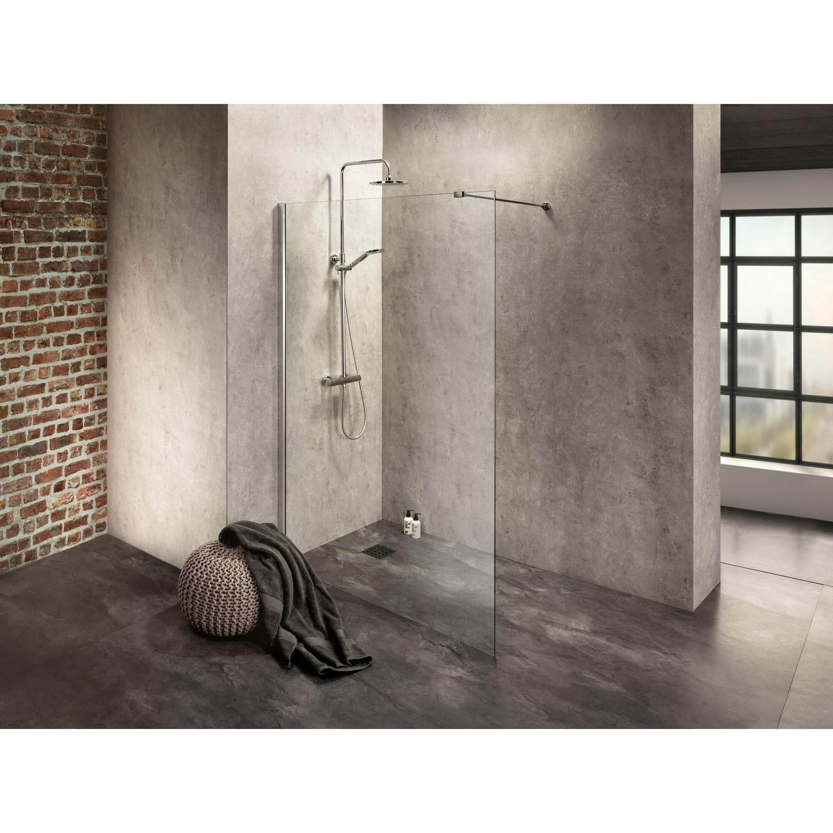 Duschkabine Dusbad Vital 2 Walk In Solo Seitenwand 875mm