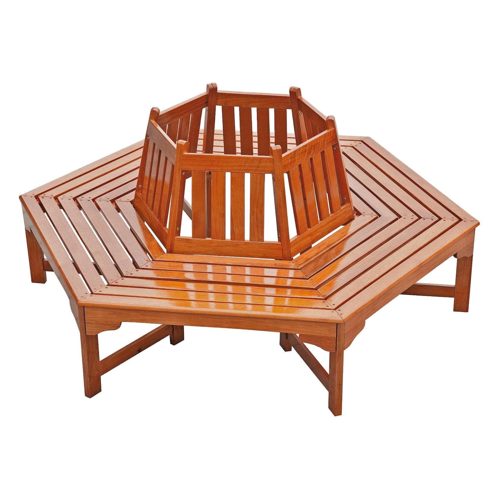 Garden Pleasure Baumbank Ontario 6-Eck Eukalyptus Natur Lackiert