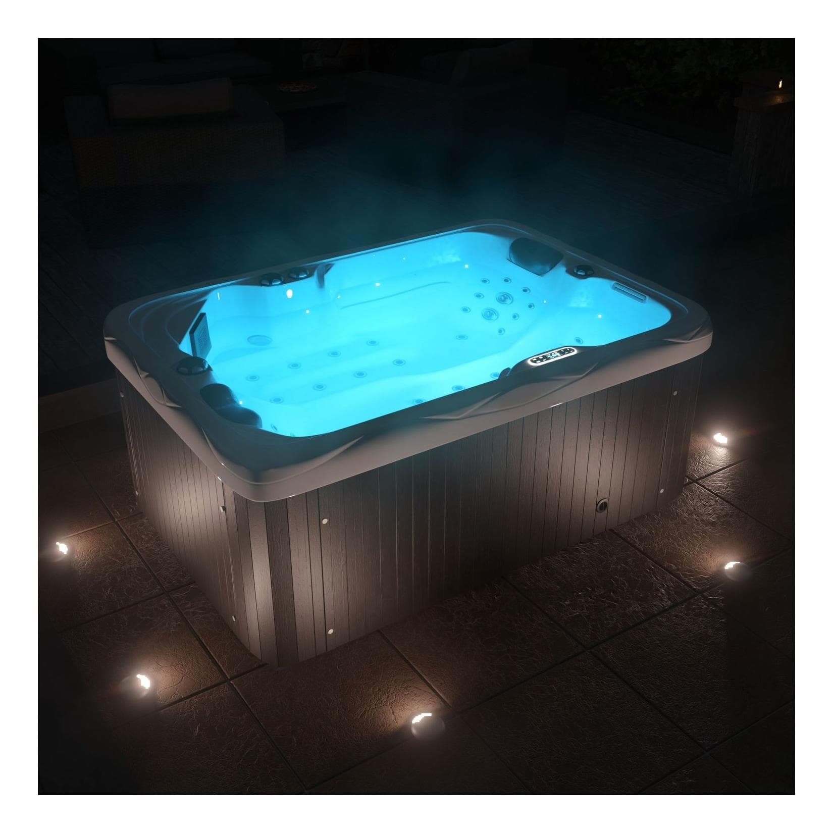 TroniTechnik Whirlpool LEVANZO Outdoor Weiß LED 41 Düsen
