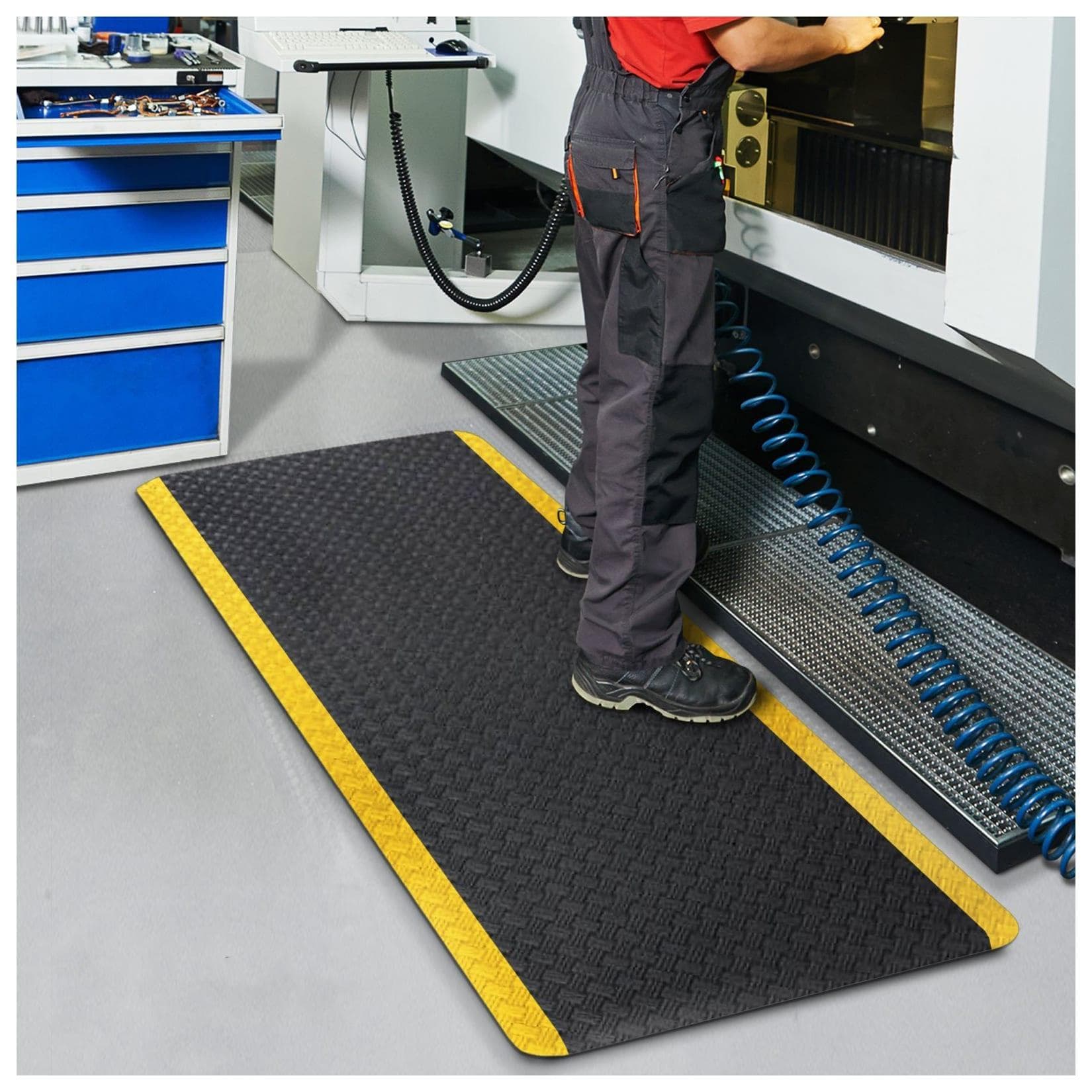 ETM Anti-Ermüdungsmatte HeavyDuty TireTuff Schwarz-Gelb