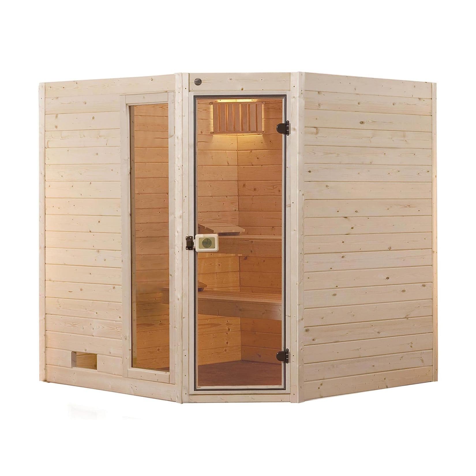 Weka Massivholz-Sauna VALIDA Gr. 2 Sparset Eck 7,5 kW BioS inkl. digitaler Steuerung