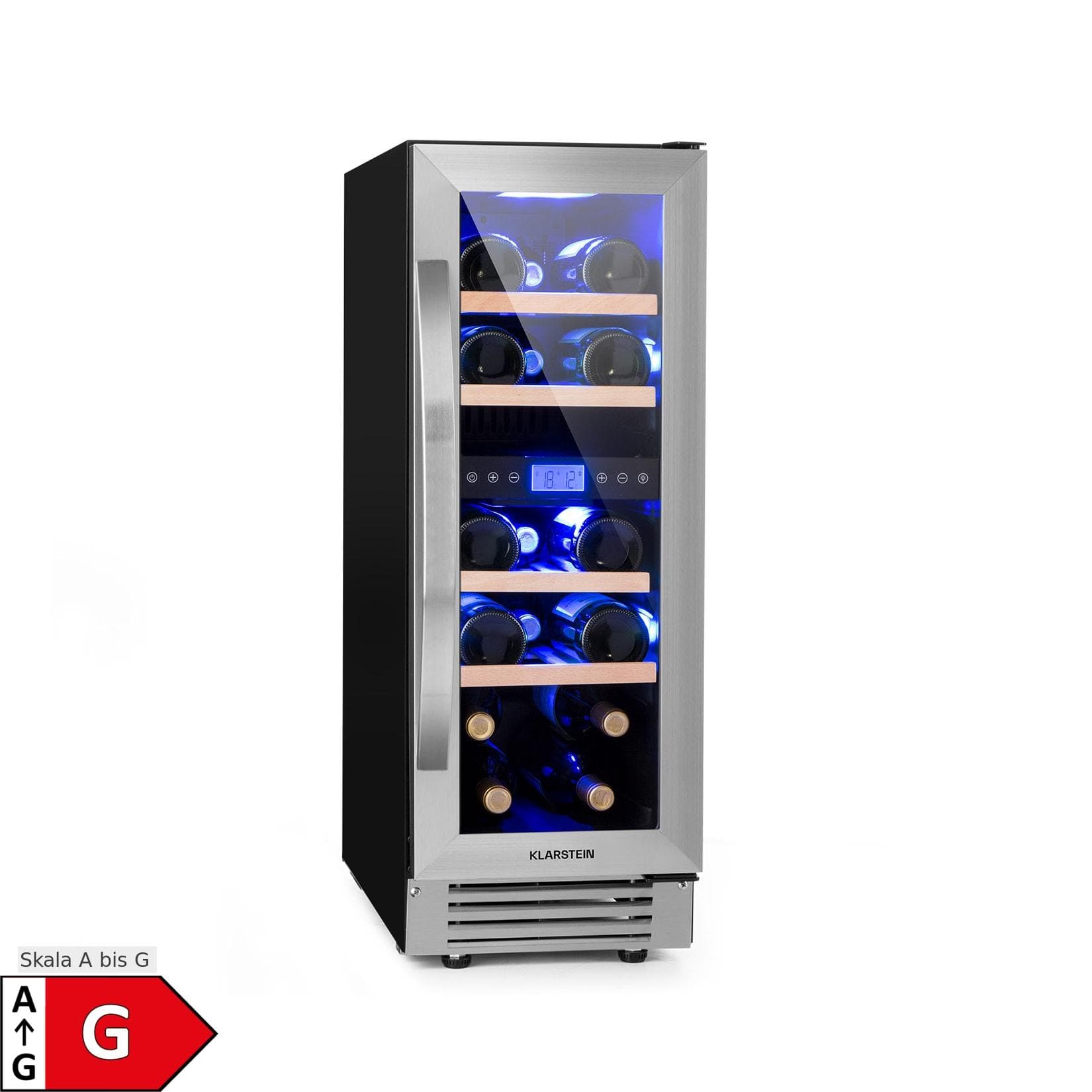 Vinovilla 17 Built-In Duo Weinkühlschrank 2 Zonen 53l 17 Fl. Glastür Edelstahl