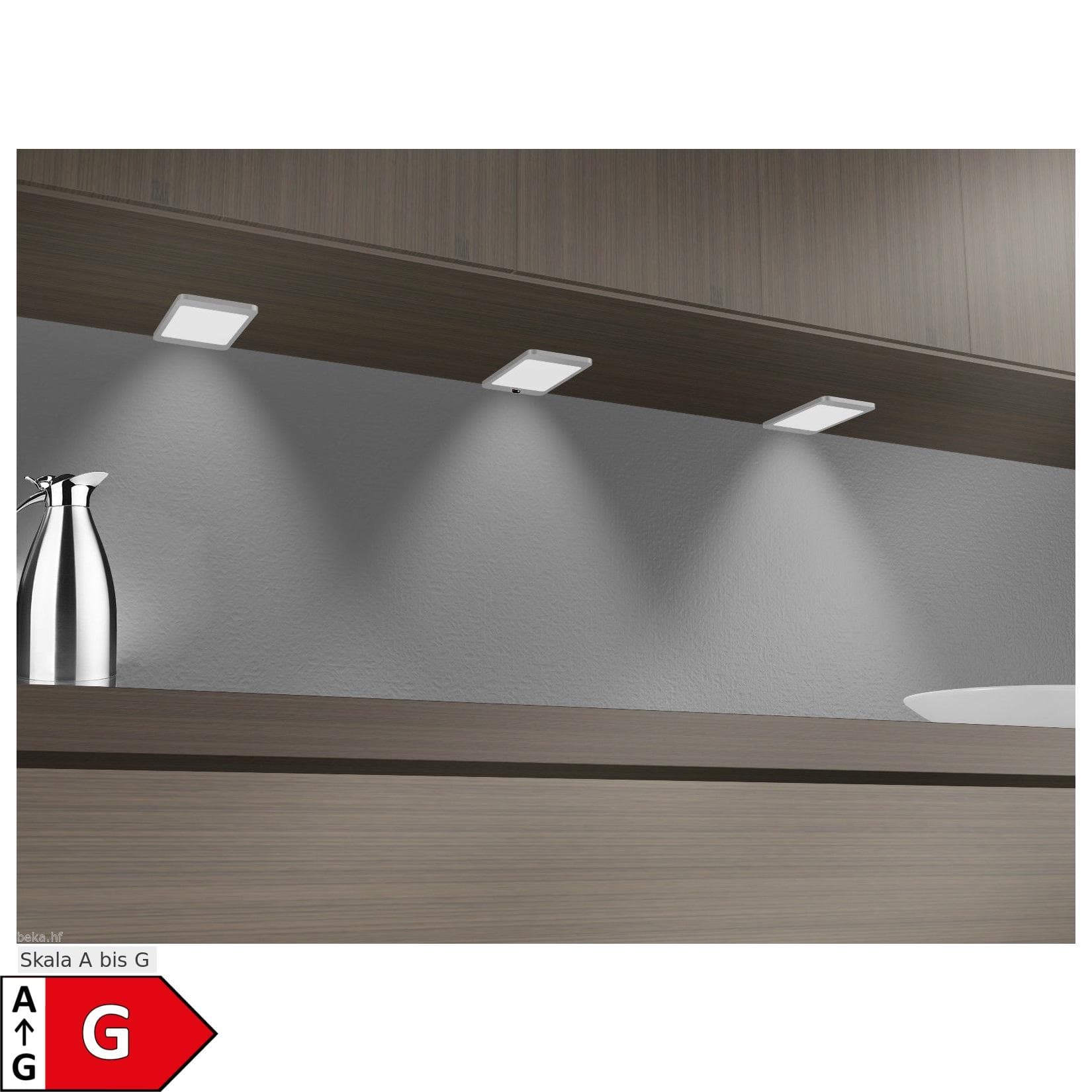 LED Unterbauleuchte silber-grau warmweiss ohne Sensor 1er SET