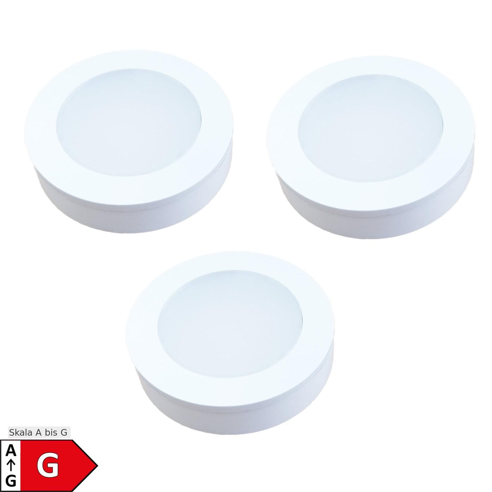 kalb LED Unterbauleuchte 3er Set: Weißes Aluminium Design für Möbel