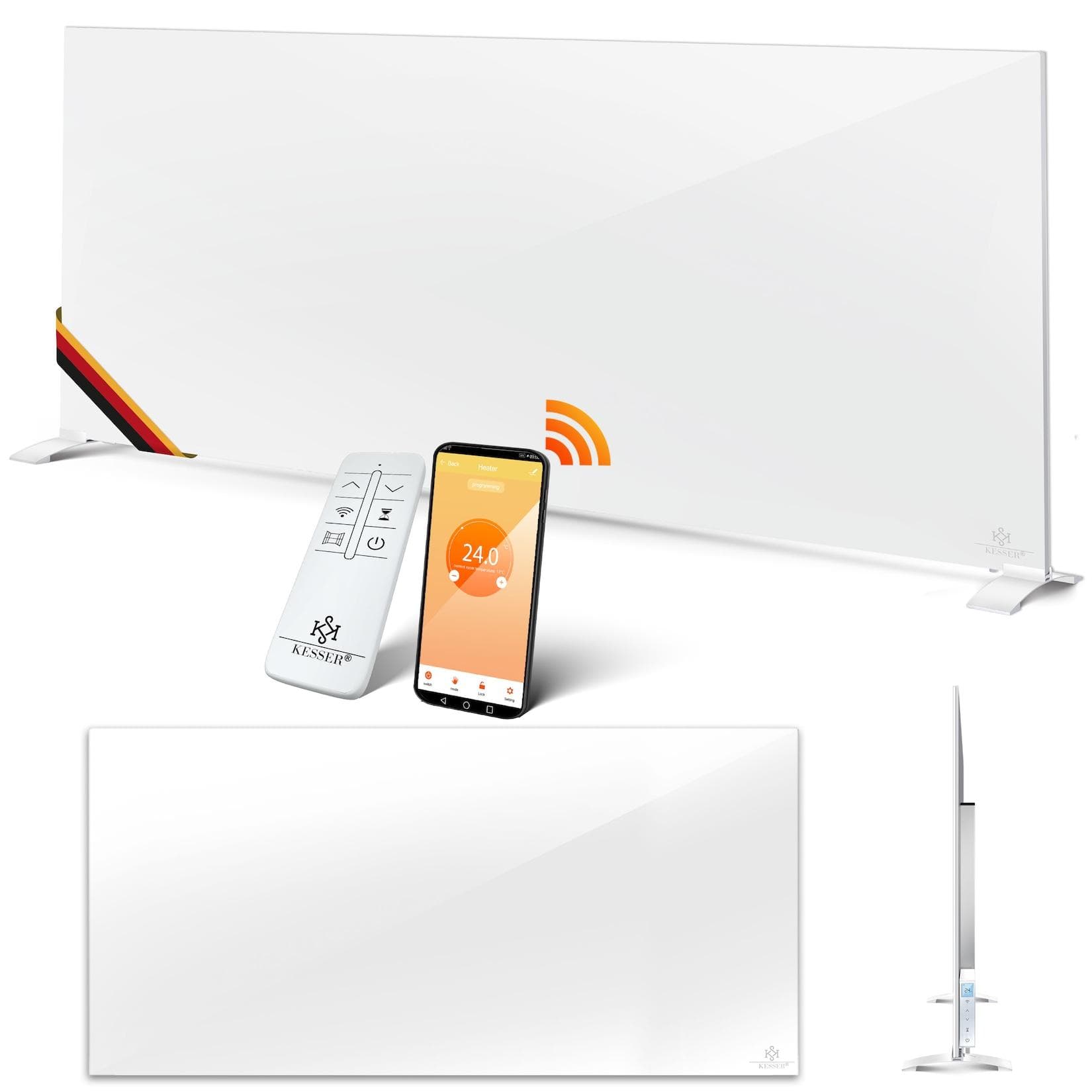 KESSER Infrarotheizung Aluminiumheizung Energiesparend 2in1 Standgerät & Wandmontage