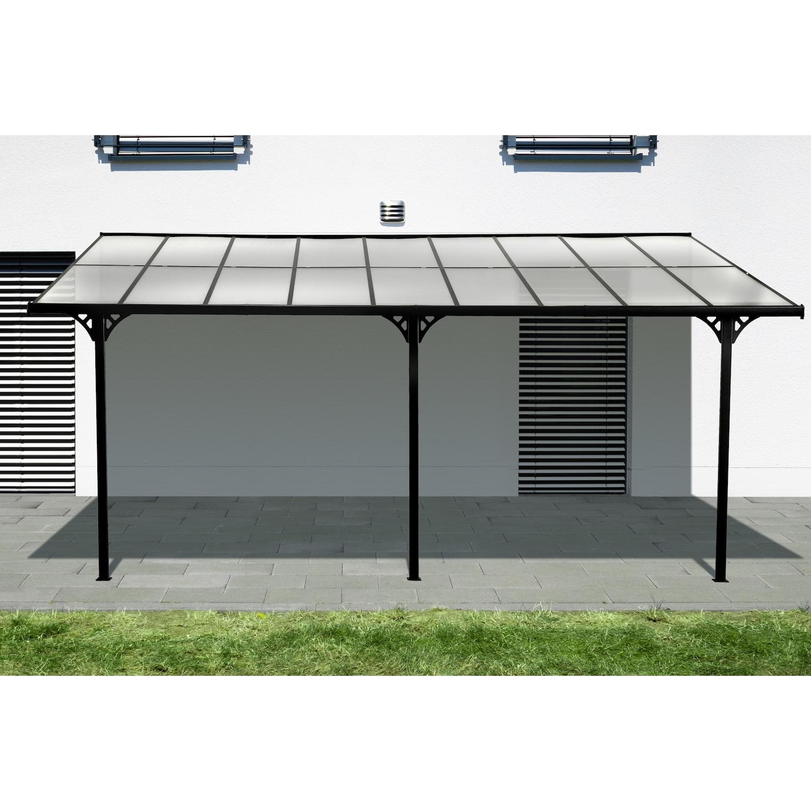 Westmann Terrassenüberdachung Bruce Aluminium Schwarz
