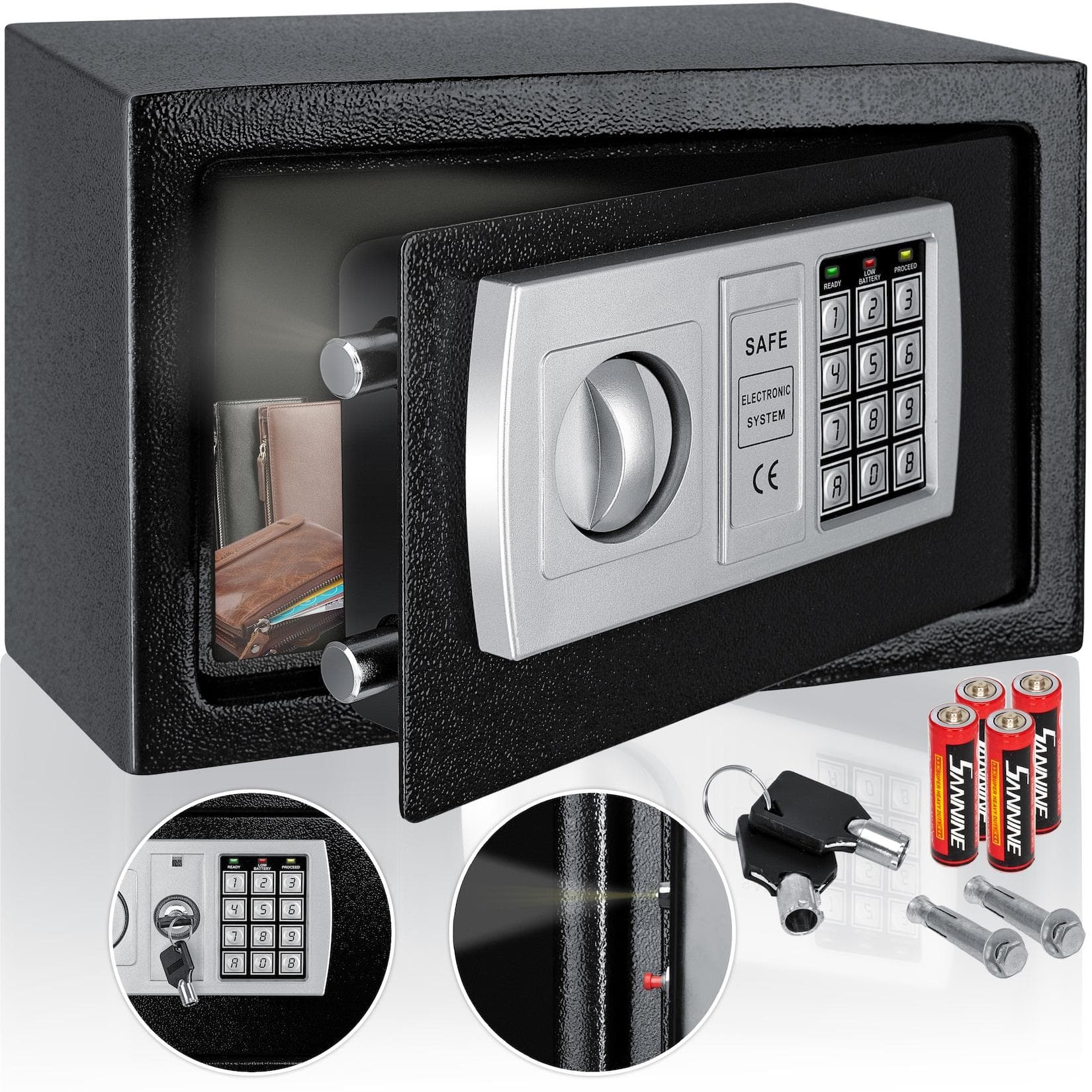 KESSER Tresor Safe Elektronik-Zahlenschloss LED-Anzeige Stahlbolzen