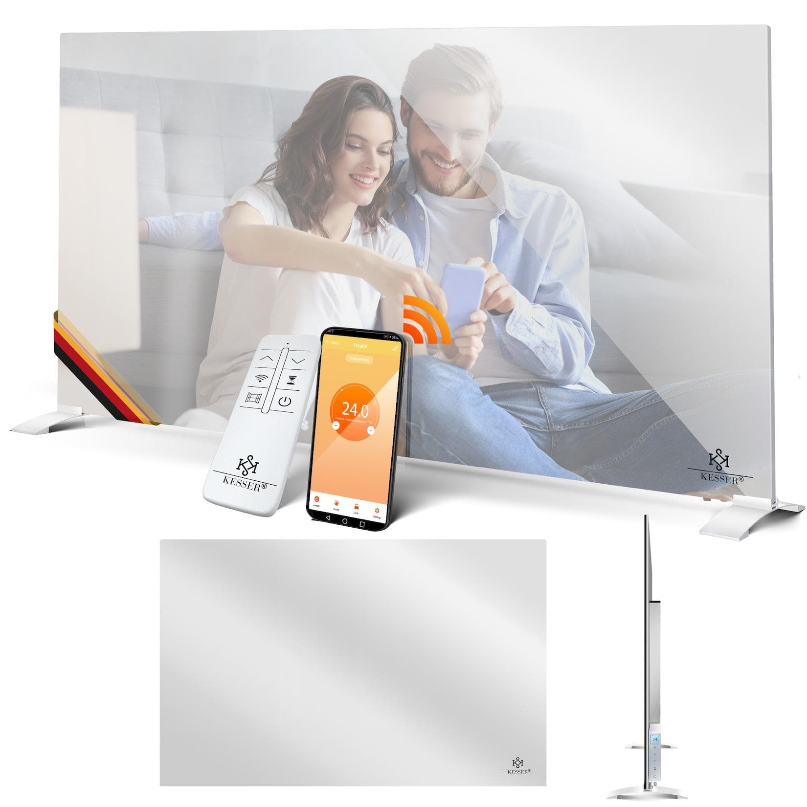KESSER Spiegelheizung 2in1 Standgerät & Wandmontage Elektroheizung 600W