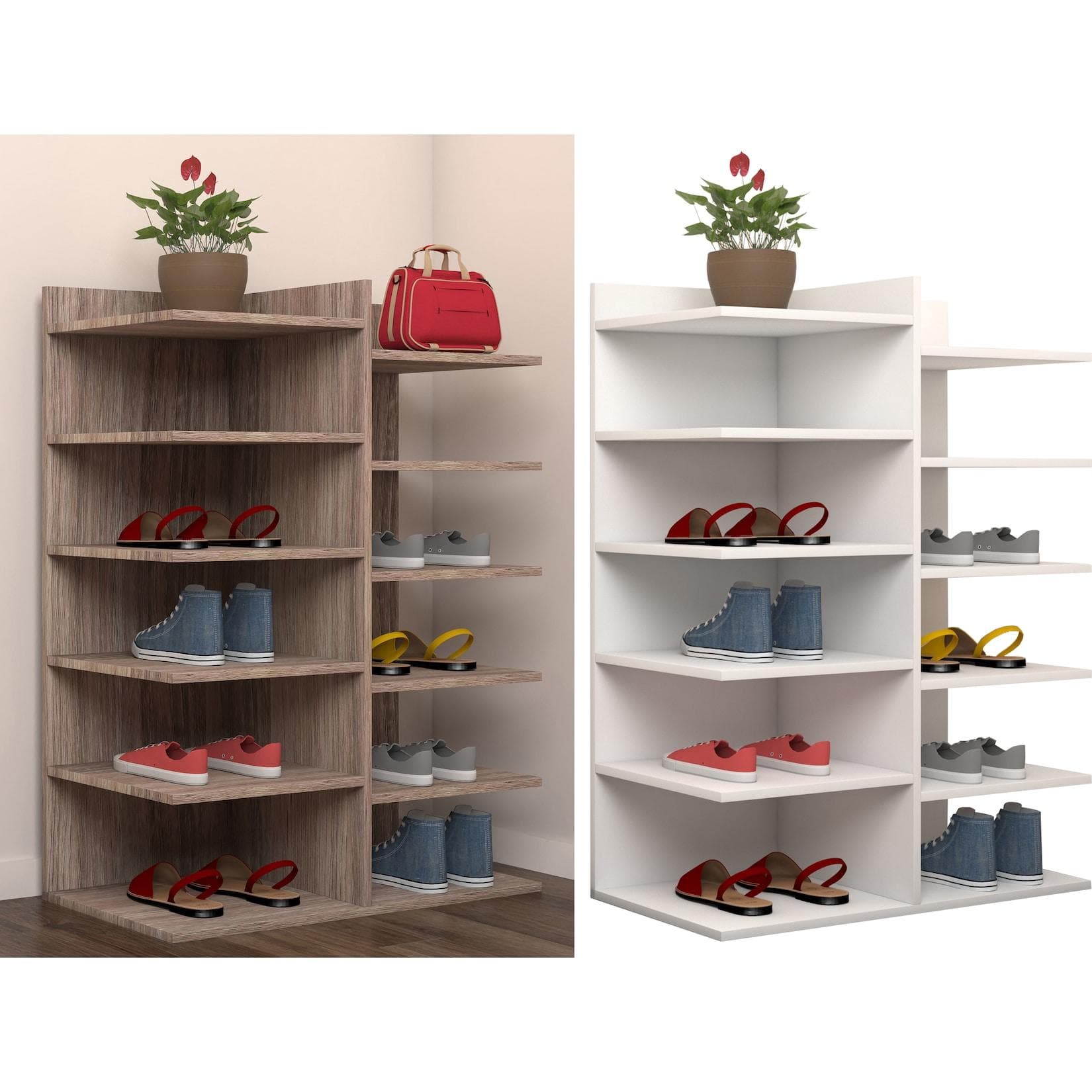 VCM Enosa Schuhschrank Metall - 12 Fächer für Schuhe