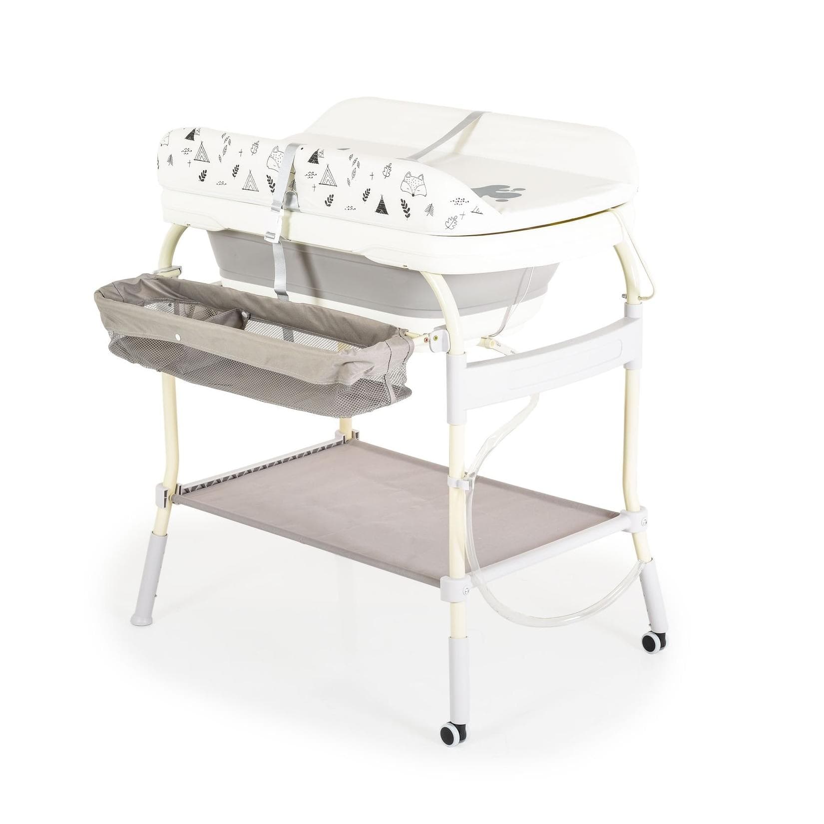 Cangaroo Babybadewanne Wickeltisch 2in1 Grau mit Thermometer