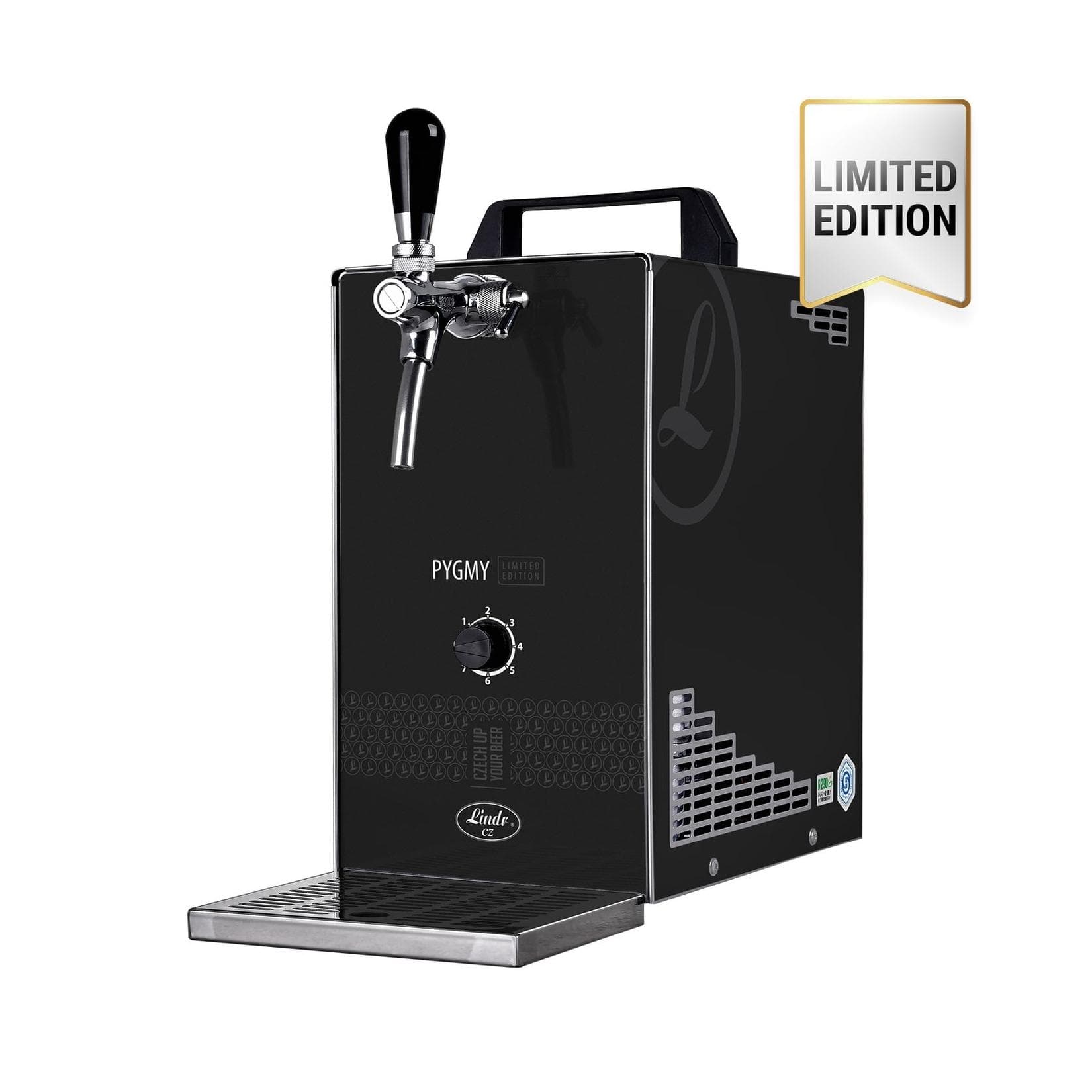 Zapfanlage PYGMY 25/K LIMITED EDITION mit Membranpumpe, 1-leitig Trockenkühlgerät aus Edelstahl, 35 Liter/h, Green Line