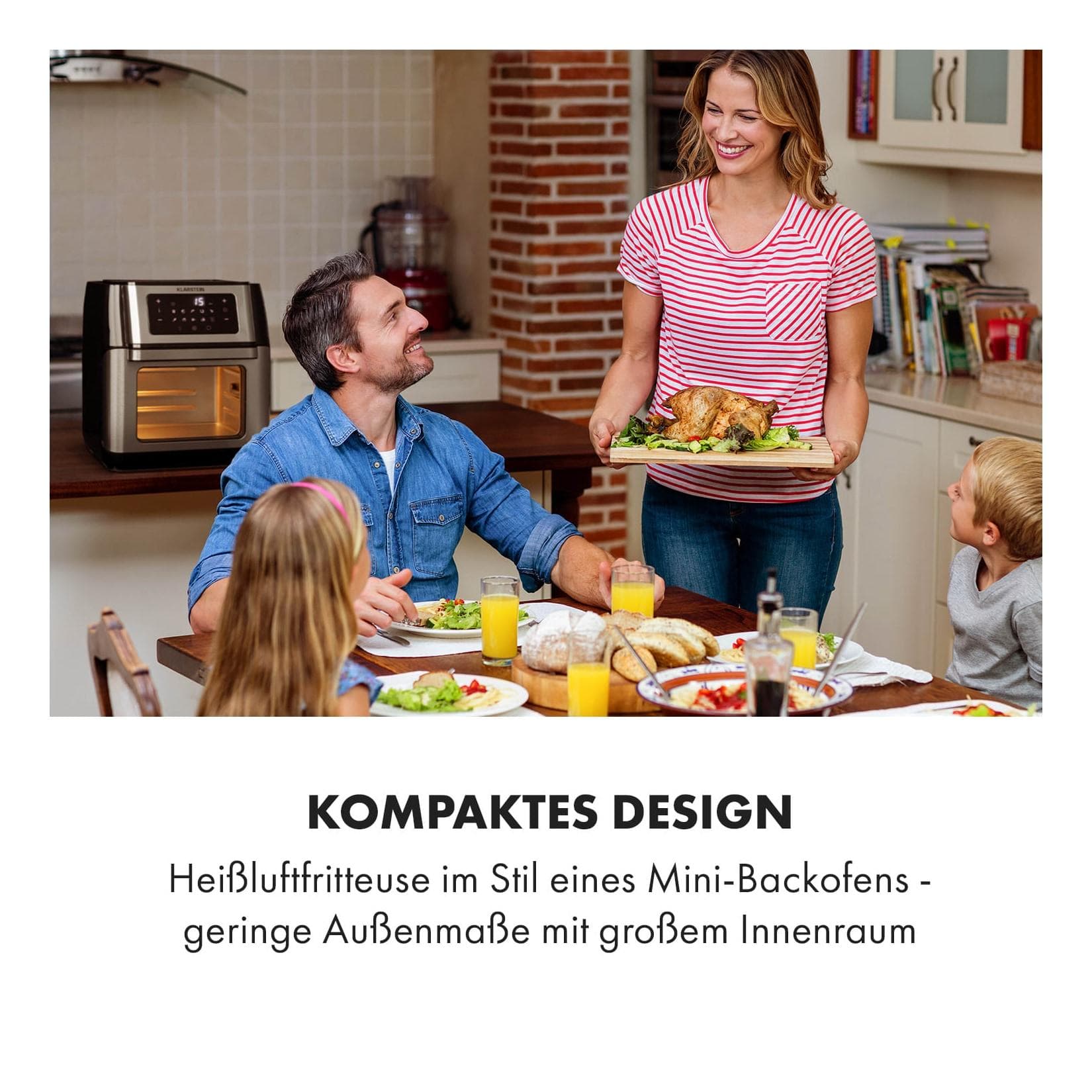 Klarstein AeroVital Fry Heißluftfritteuse 1500W 10l Timer 9 Programme