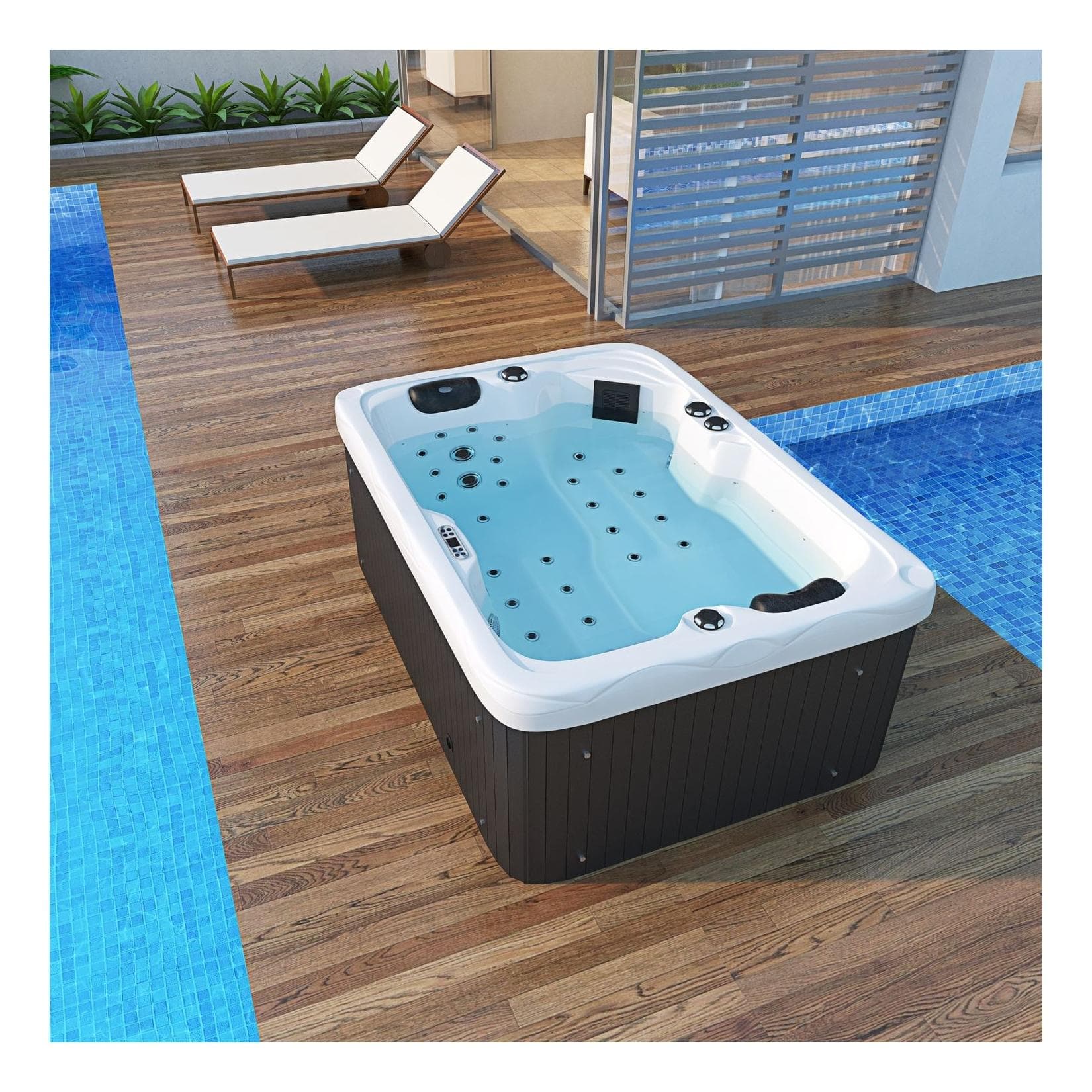 TroniTechnik Whirlpool LEVANZO Weiß Outdoor