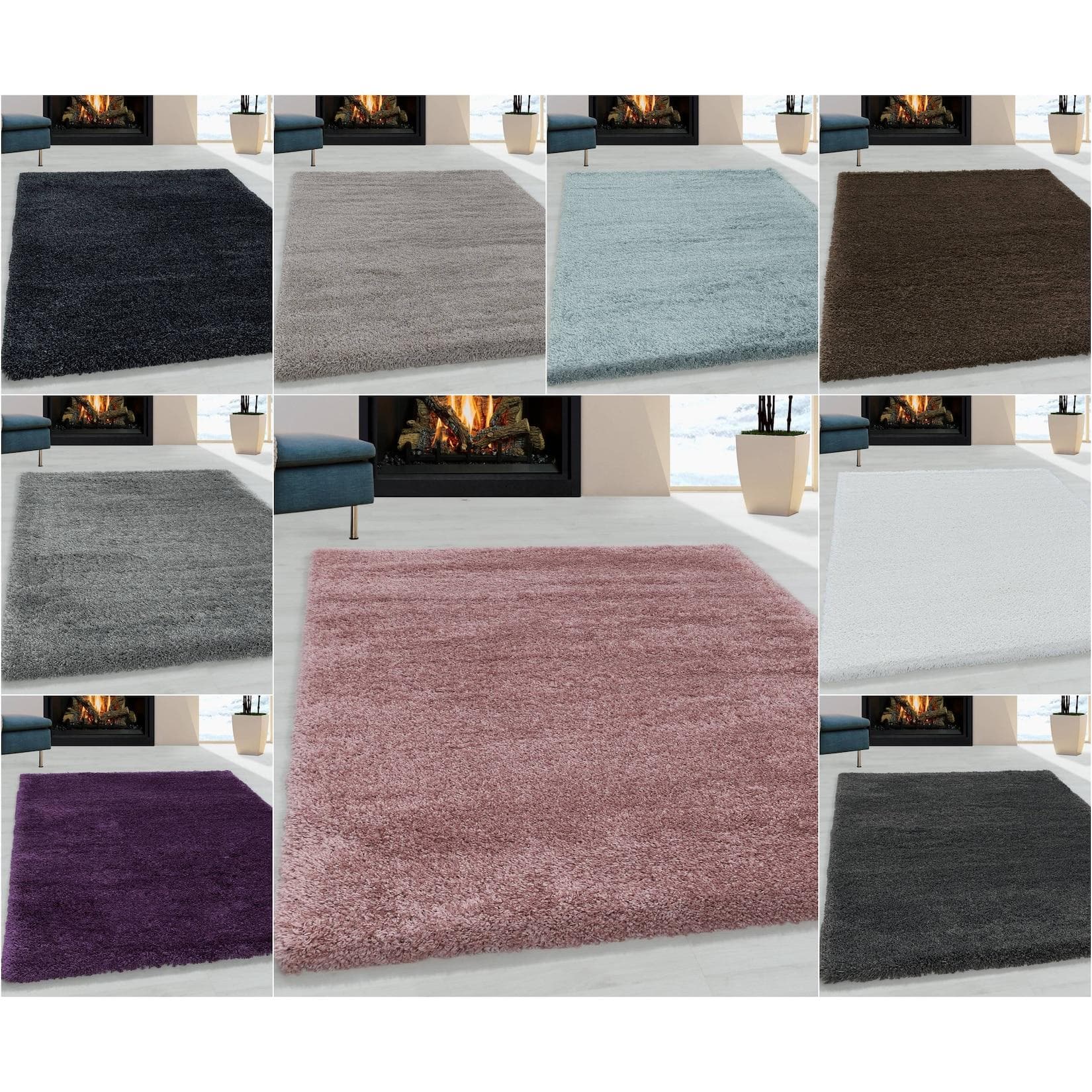 Ayyildiz Luxuriöser Hochflor-Teppich Einfarbig Weich