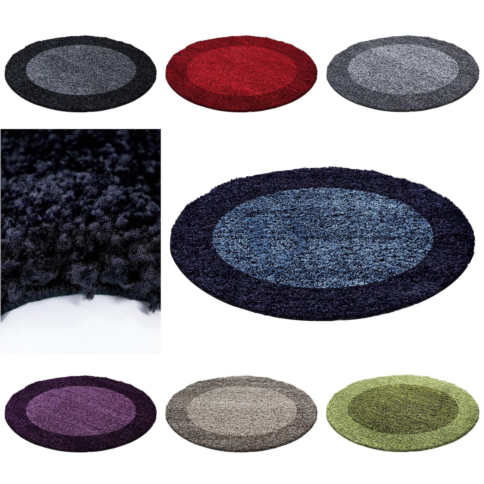 Designer Hochflor Teppich mit zweifarbiger Bordüre – Modern, Elegant und Pflegeleicht