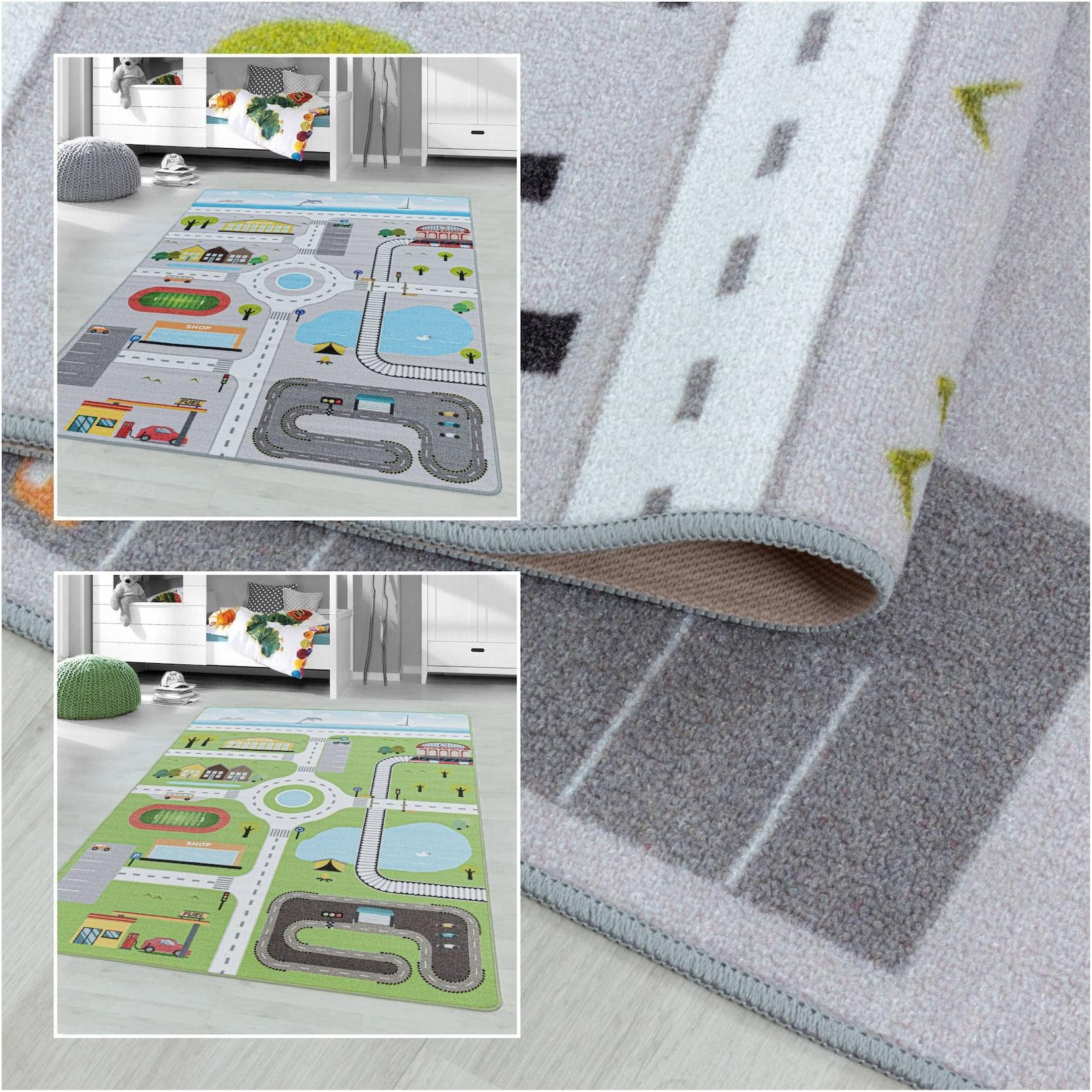 Ayyildiz Kinderteppich 8 mm Kurzflor Straßenteppich