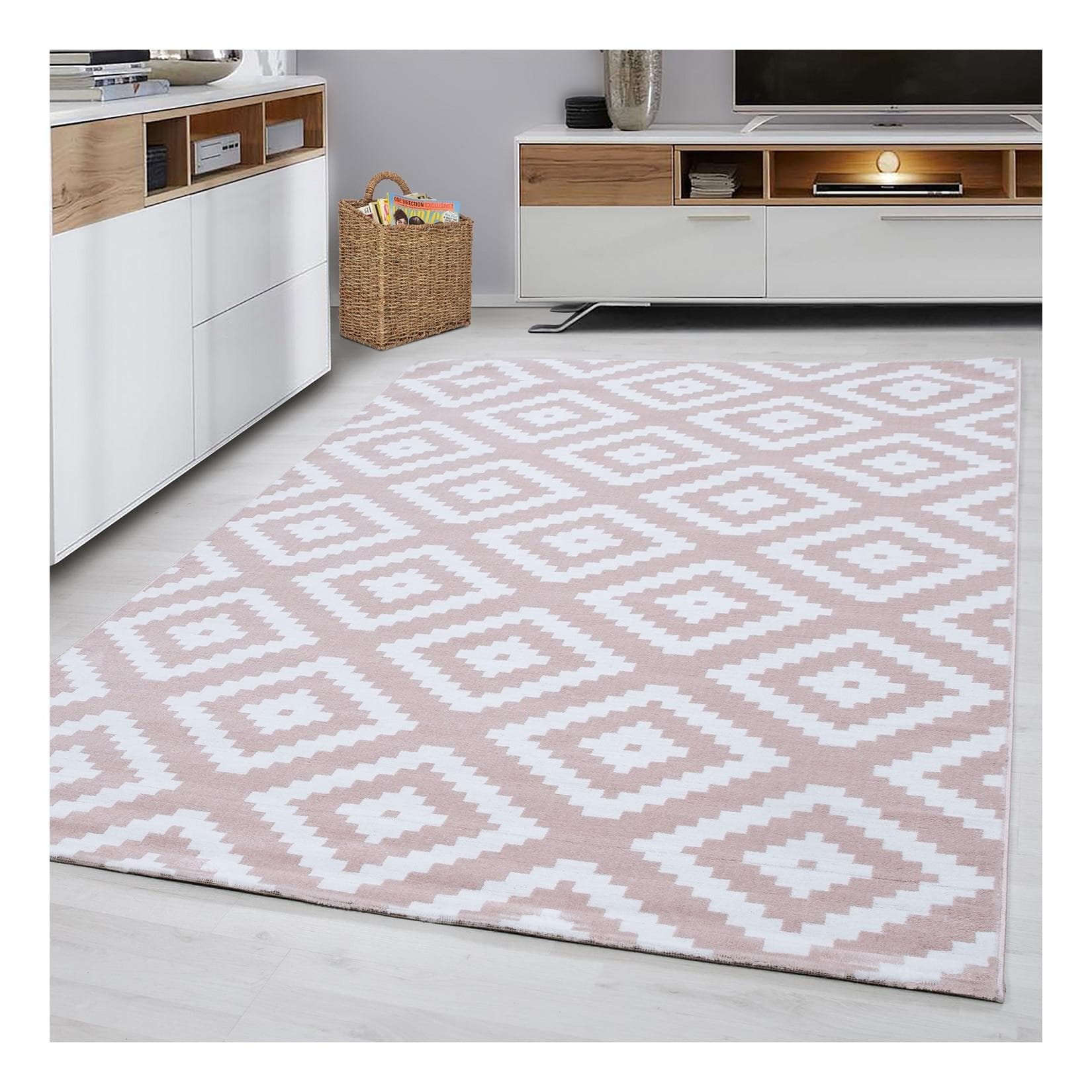 Ayyildiz Designer Teppich Modern Wohnzimmer Raute Design Karo Muster