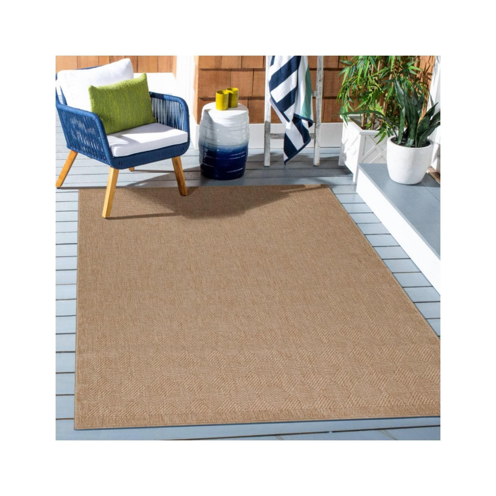 Ayyildiz In & Outdoor Teppich Wetterfest Läufer Beige Sisal-Optik