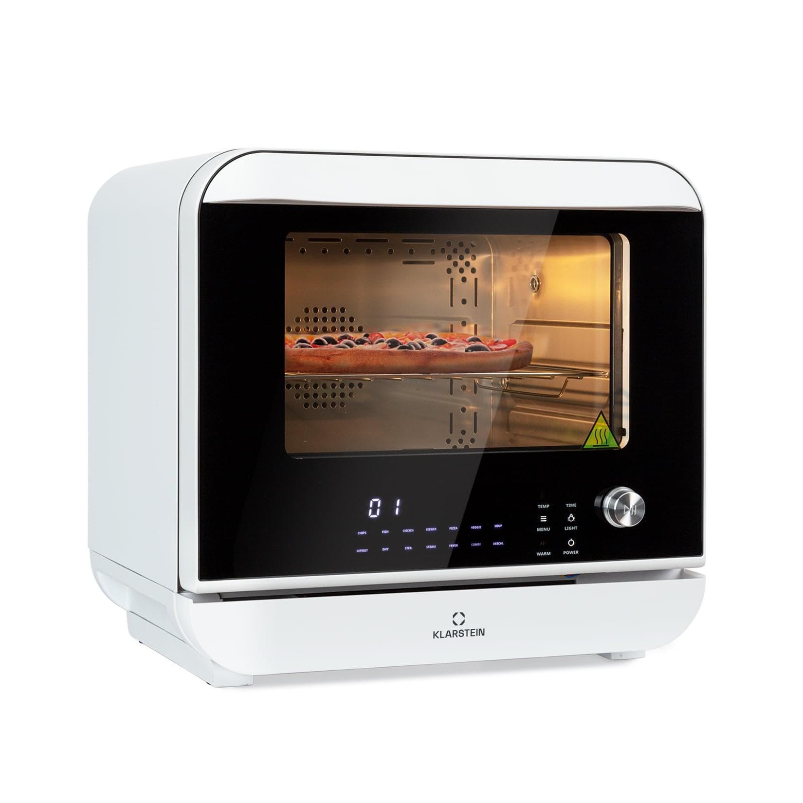 Klarstein Vita Pro Heißluftfritteuse Weiß 18L Dampfgaren