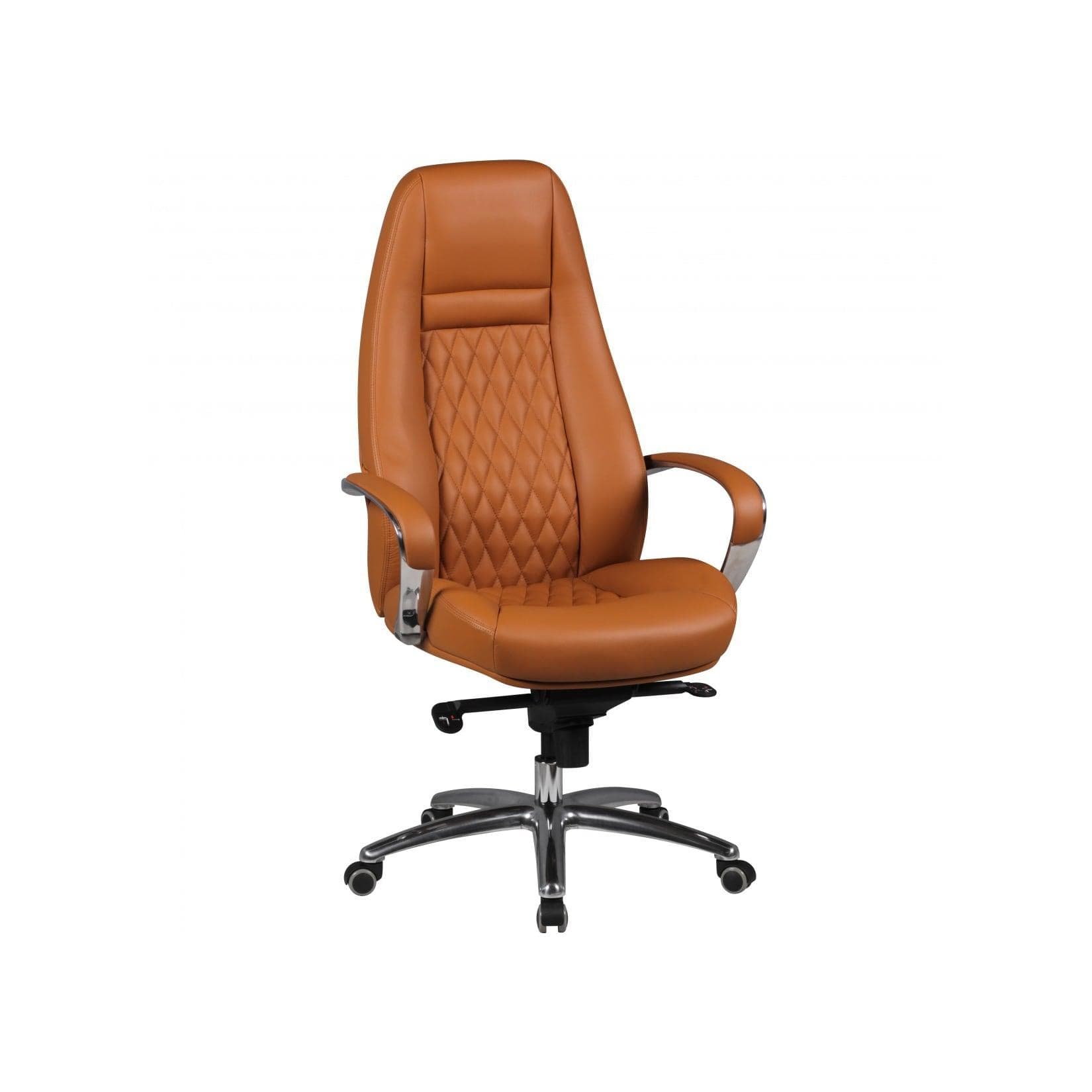 CHILLROI Bürostuhl Austin Echtleder Caramel mit Synchronmechanik