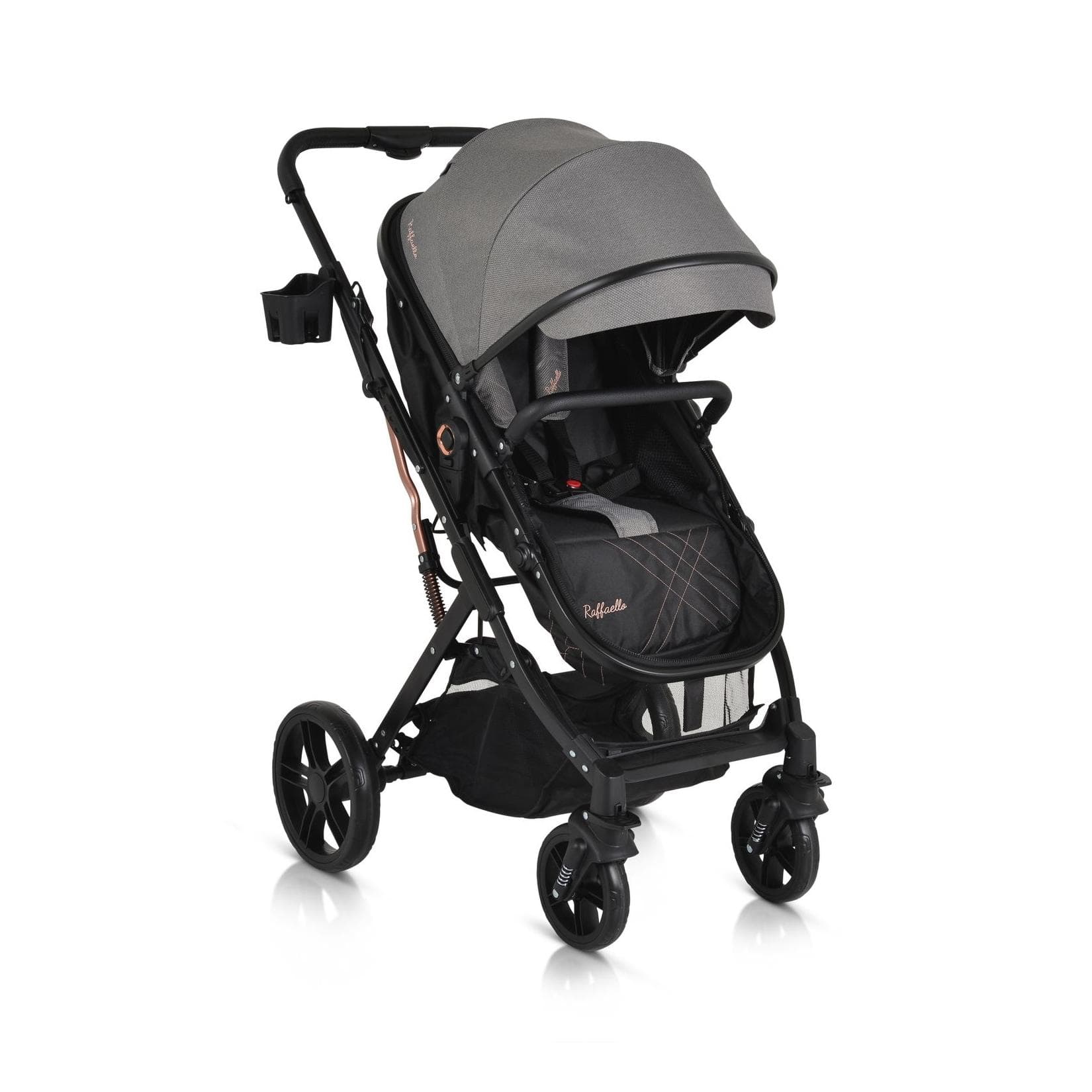 Moni Kombikinderwagen Rafaello 2 in 1 Grau mit Babywanne und Sportsitz