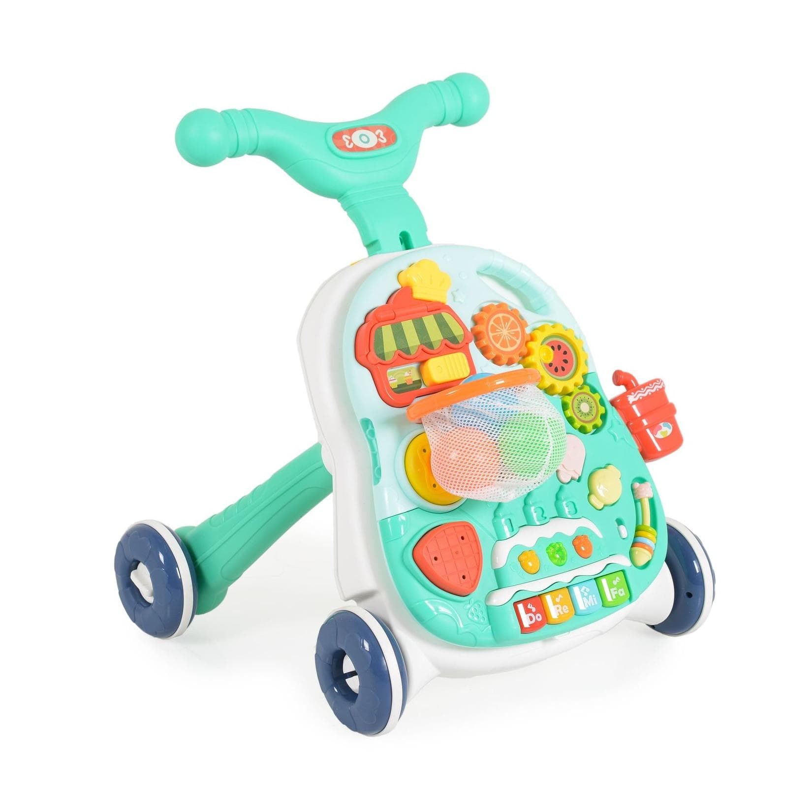 Moni Lauflernwagen 2 in 1 Korb Türkis mit Musikfunktion