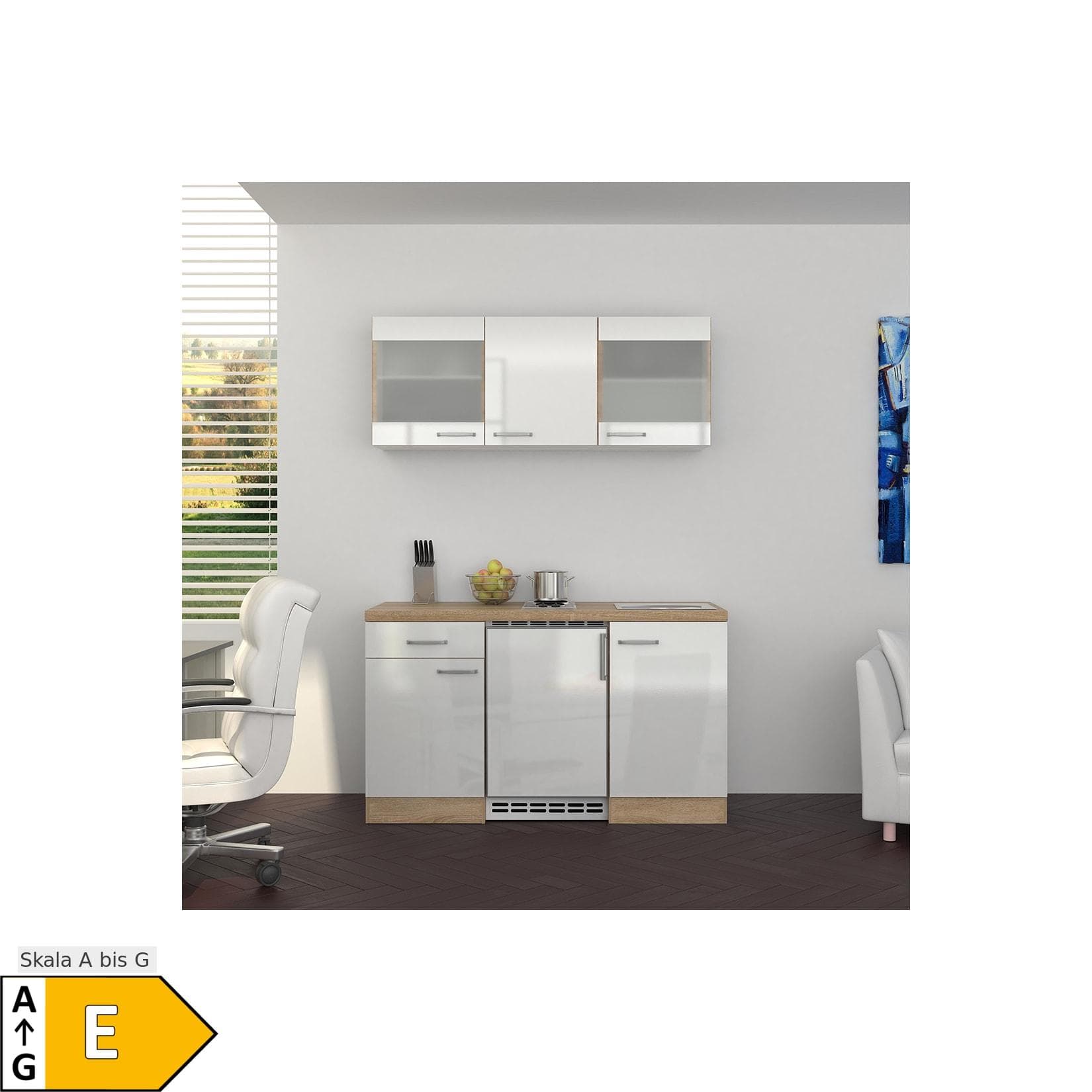 Flex-Well Küchenzeile 150 cm Modern Weiß