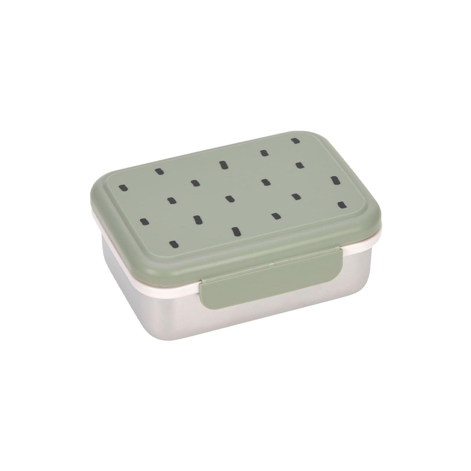 LÄSSIG Edelstahl Lunchbox Grün Happy Prints Oliv