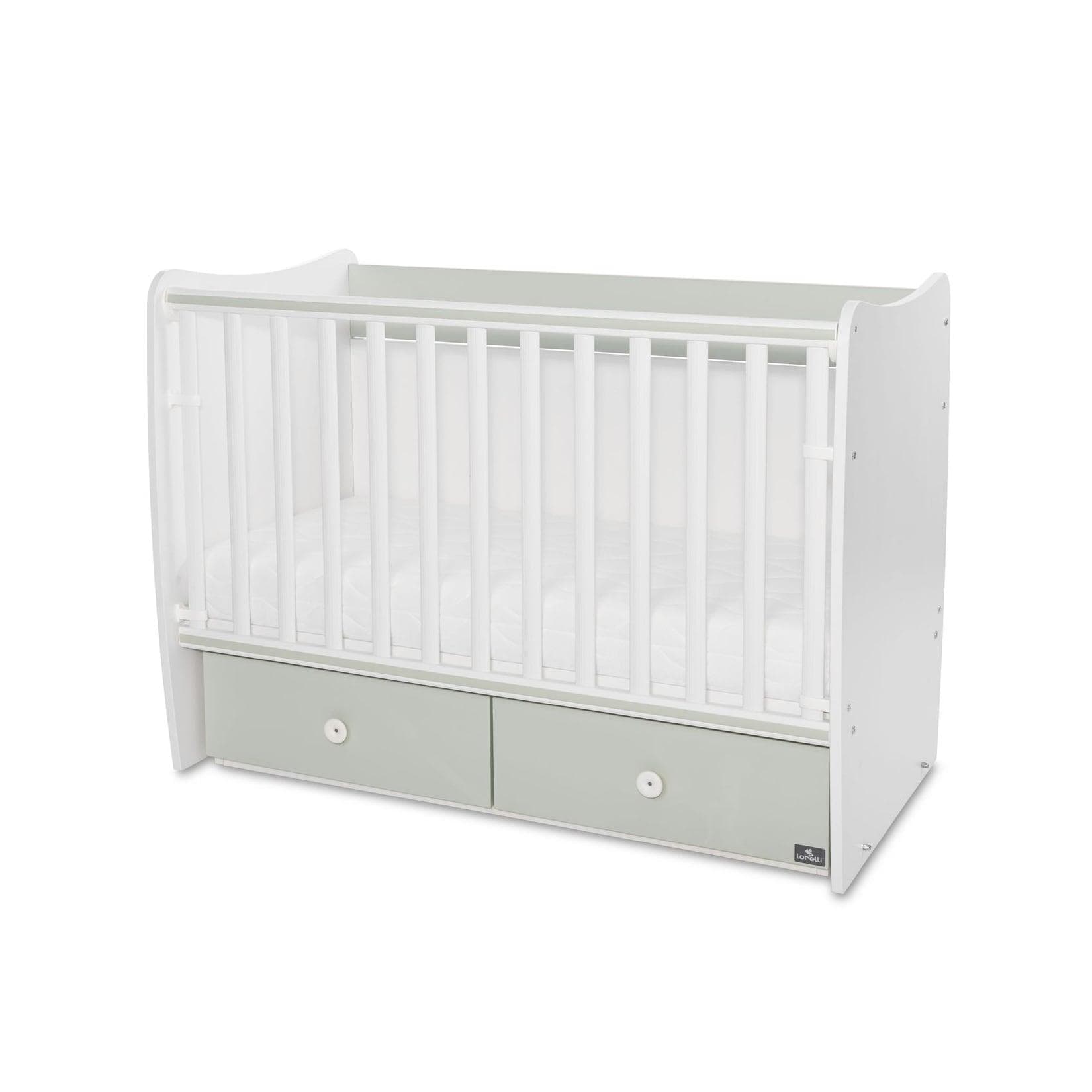 Lorelli Babybett MATRIX NEW Grün mit Schubladen und Schaukelfunktion