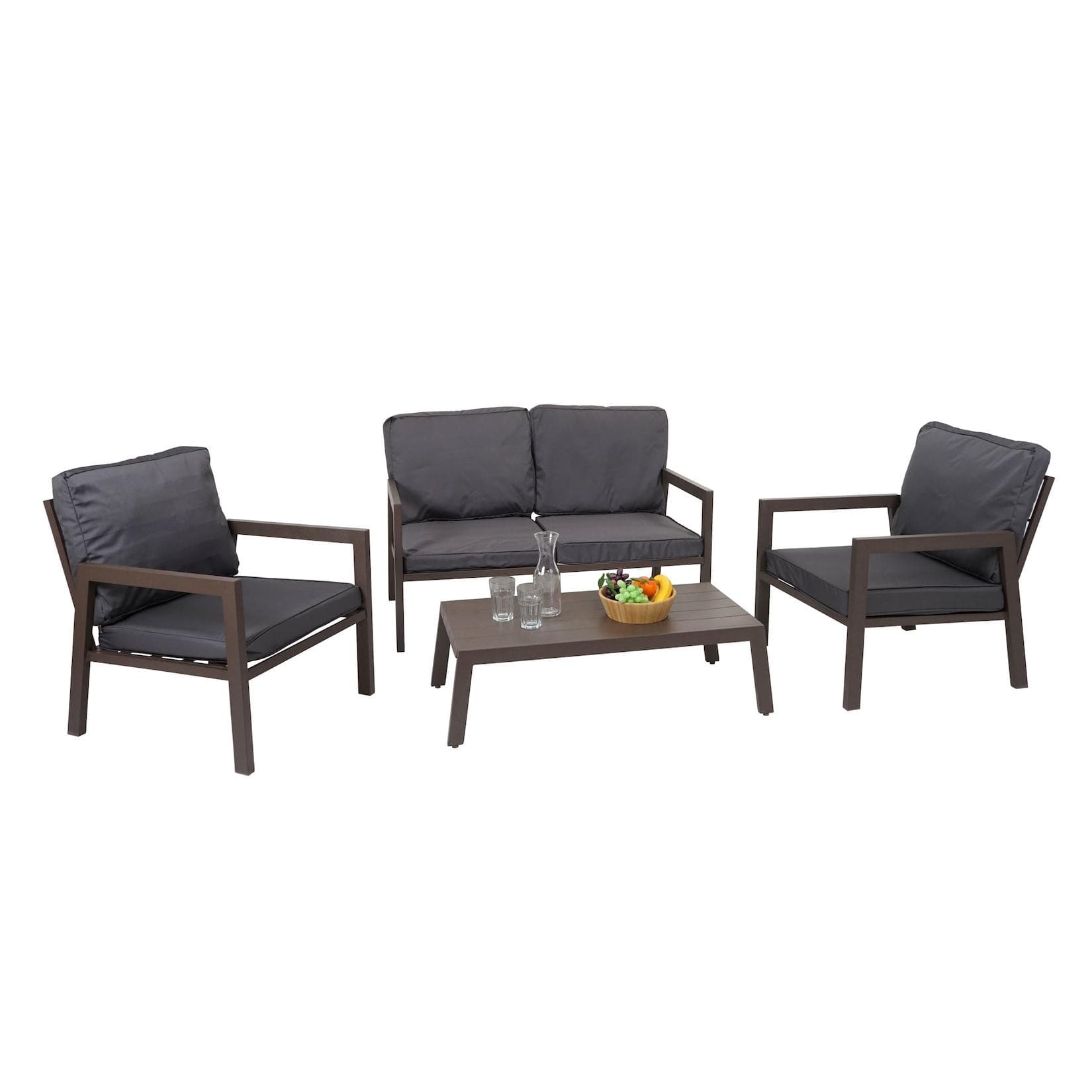 MCW Garnitur MCW-L64 Gartenlounge Grau Metall