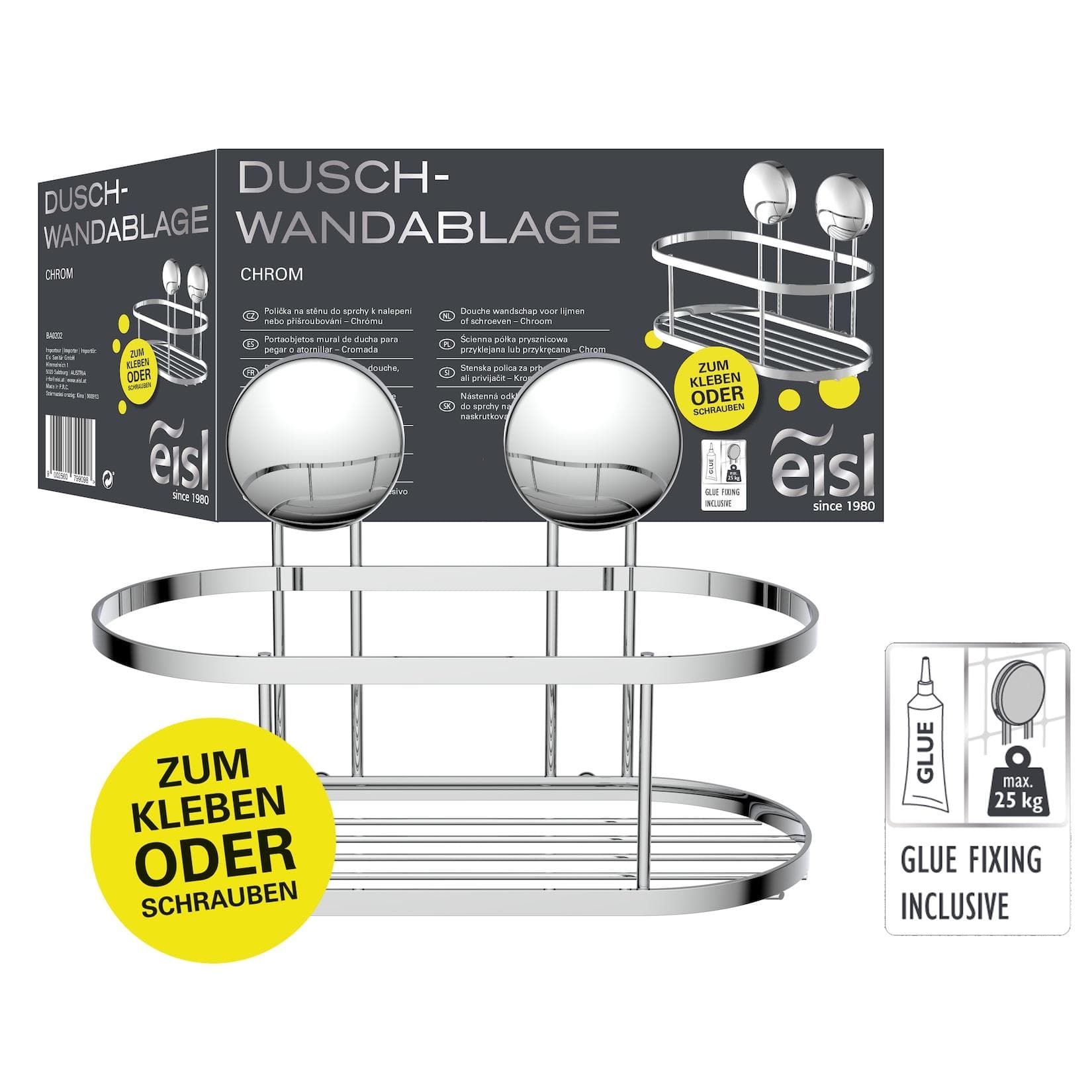 EISL Duschablage Edelstahl Silber Chrom Badregal